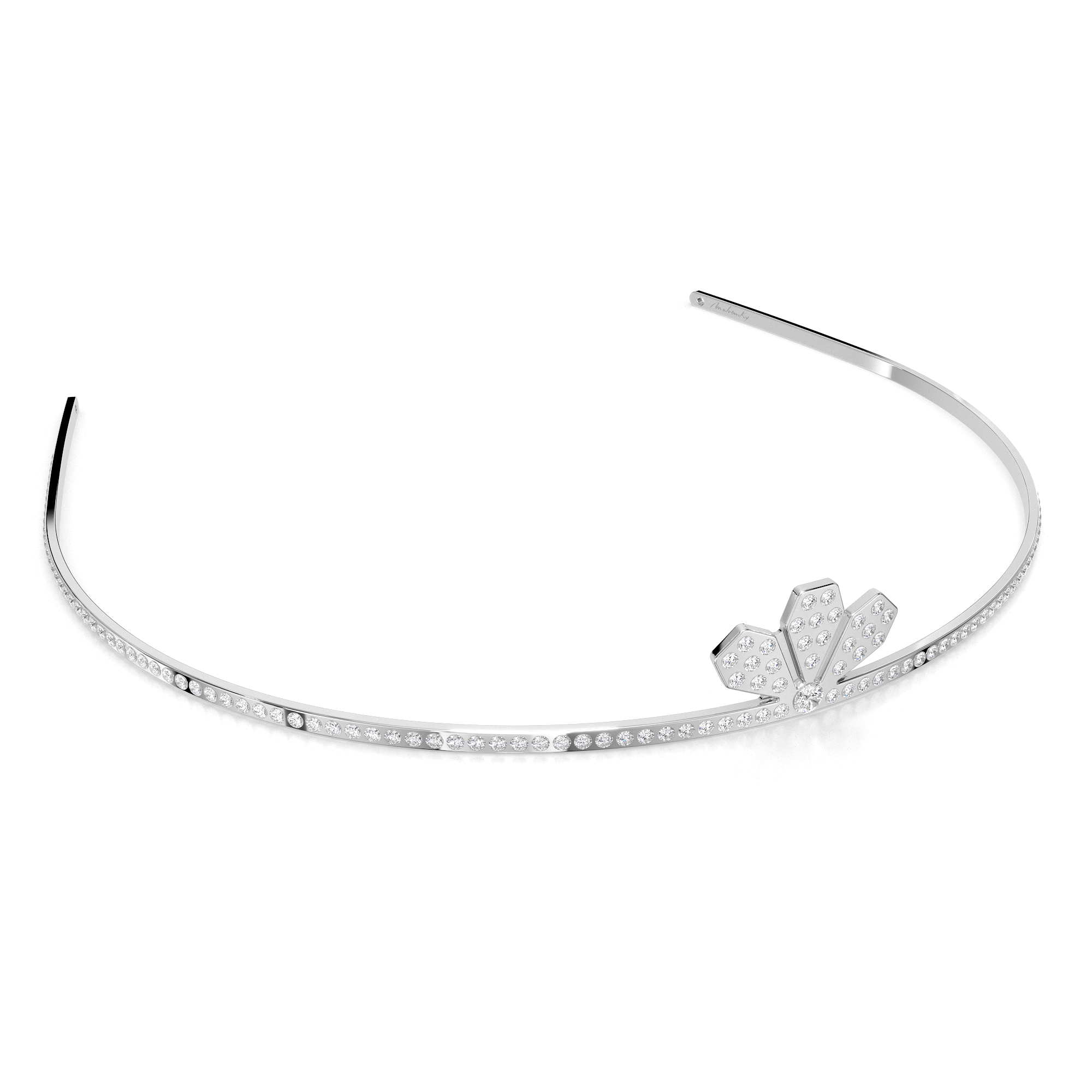 Palladium plated brass and crystals Grace Tiara