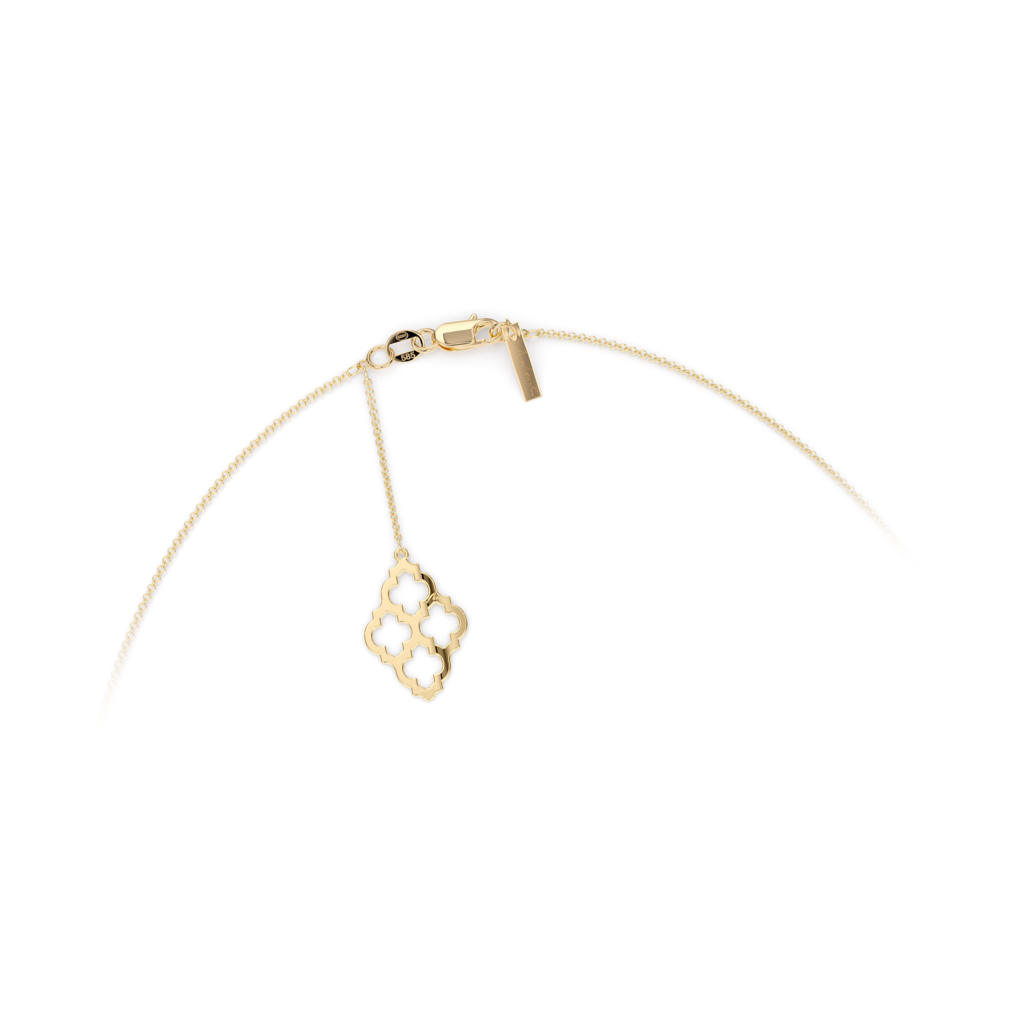 14 KT yellow gold Two Amal elements necklace