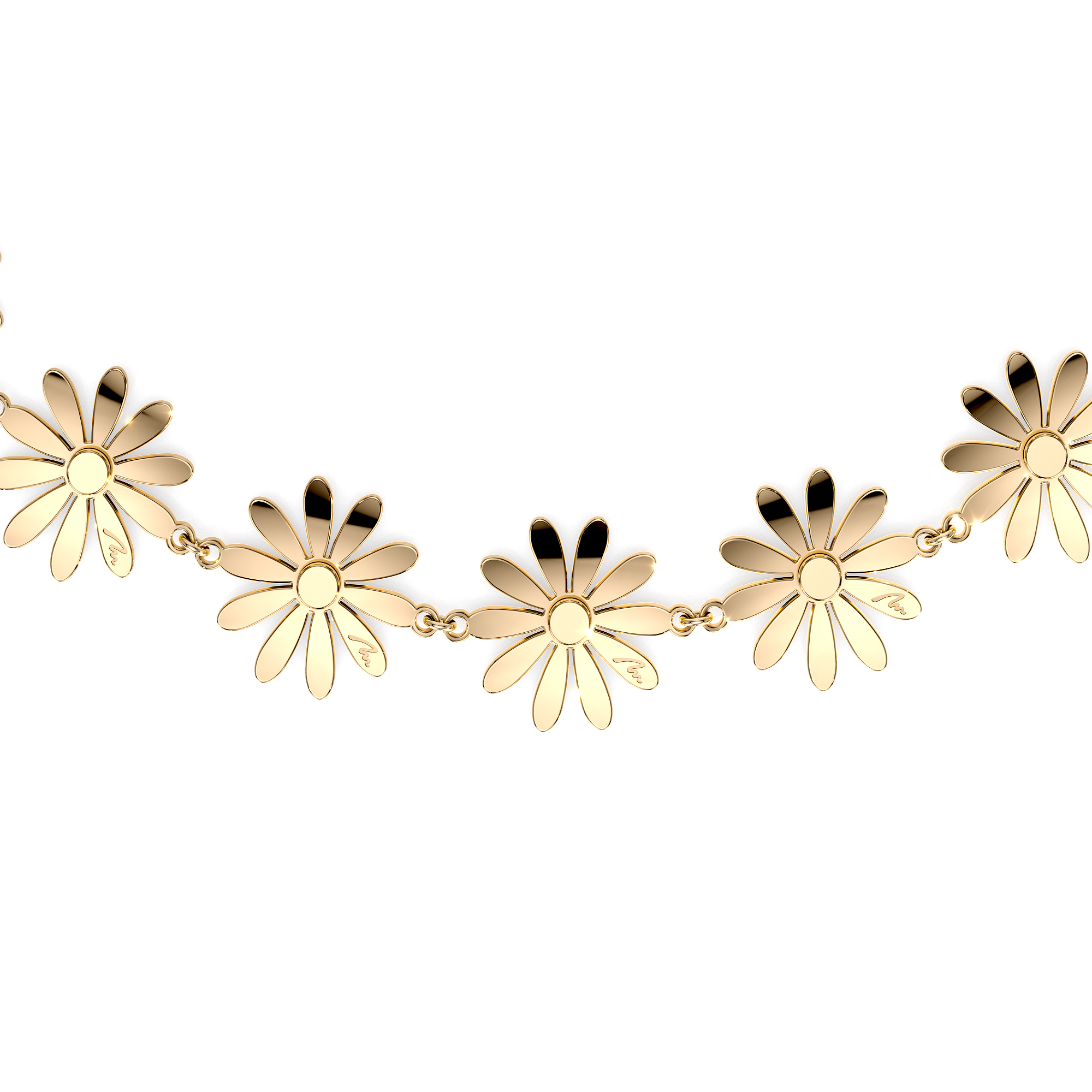 14 KT yellow gold Margareta pendants bracelet