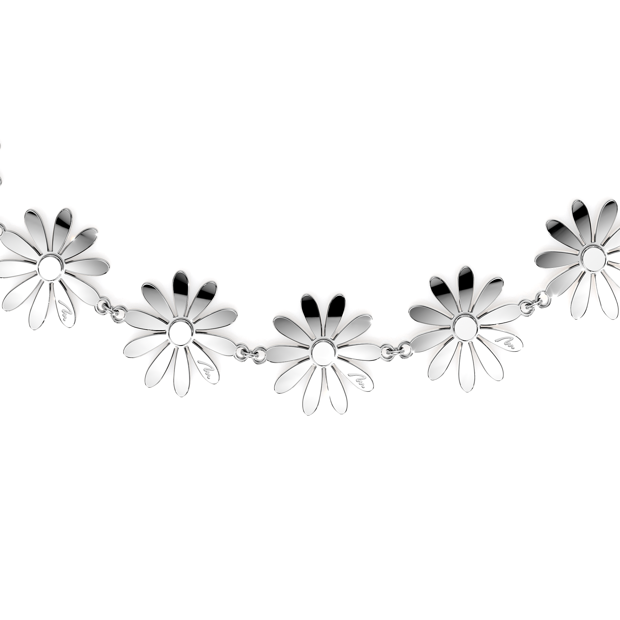 14 KT white gold Margareta pendants bracelet