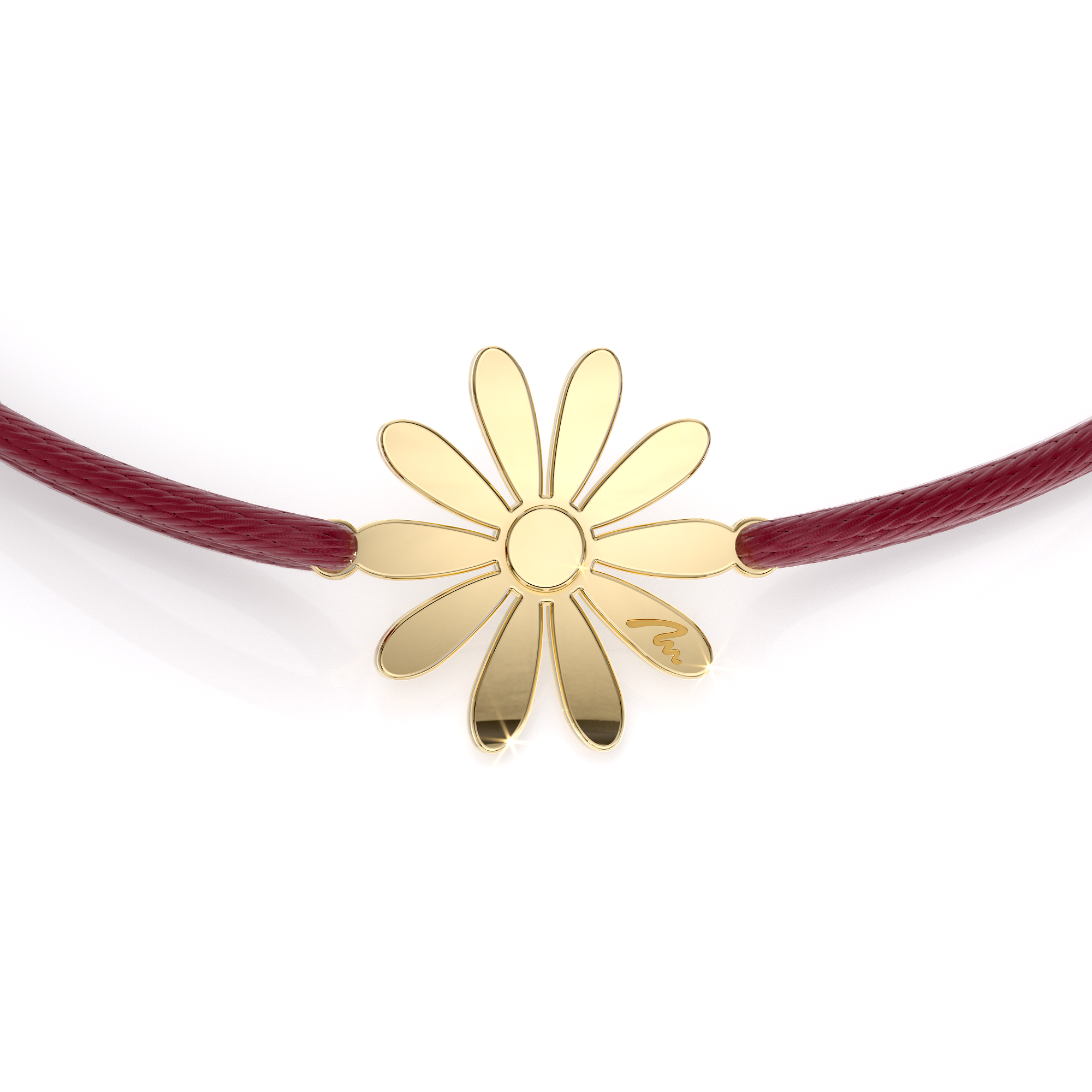 14 KT yellow gold Margareta bracelet on string
