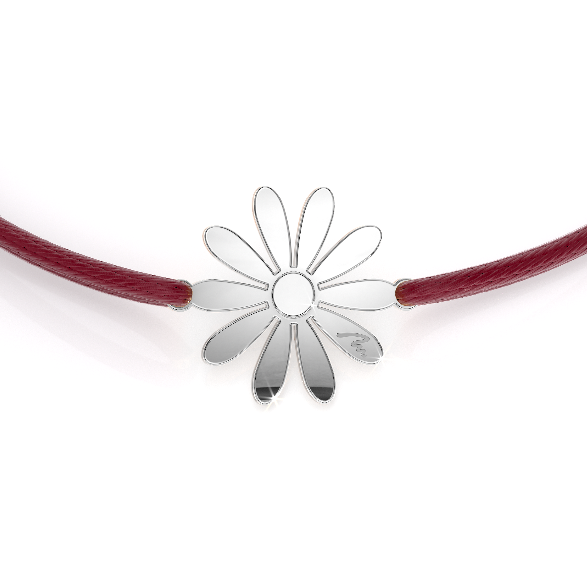 14 KT white gold Margareta bracelet on string
