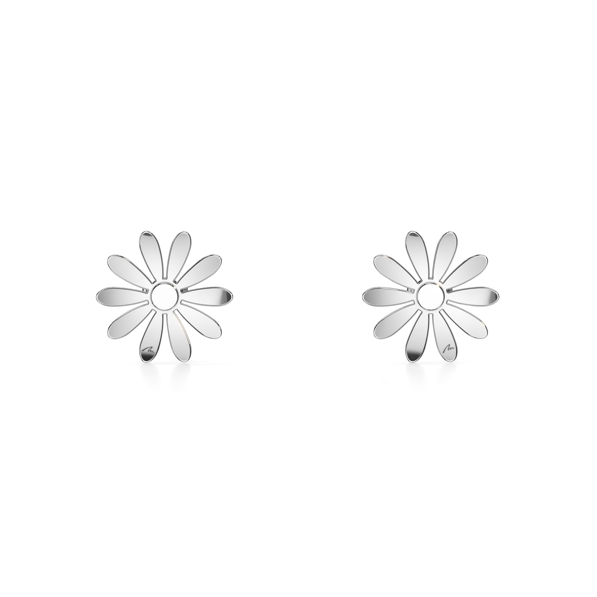 14 KT white gold Margareta M earrings