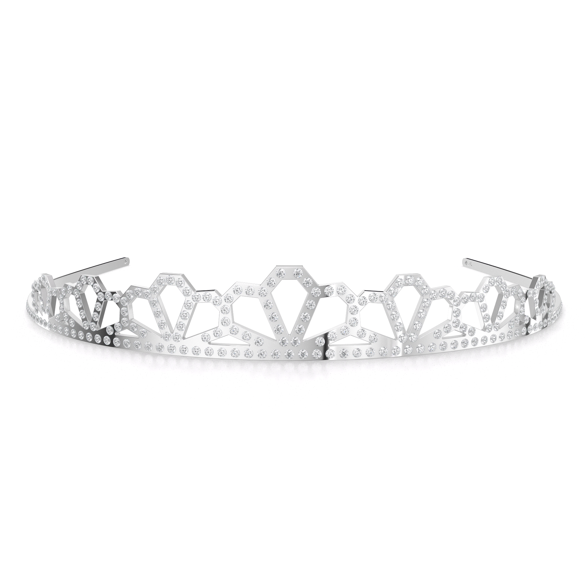 Tiara Grace Flower, din alama placata cu paladiu si cristale