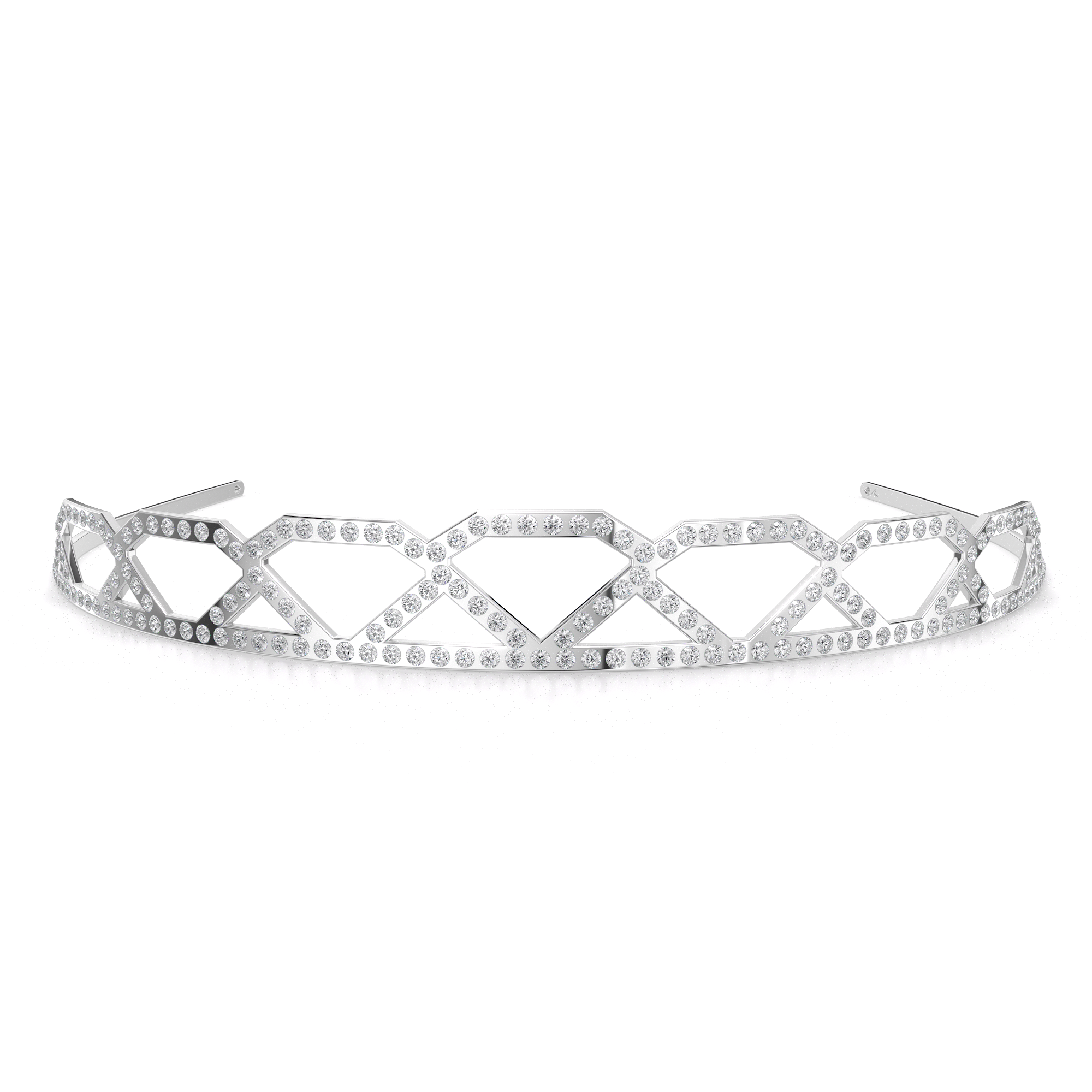 Tiara Grace Diamond, din alama placata cu paladiu si cristale