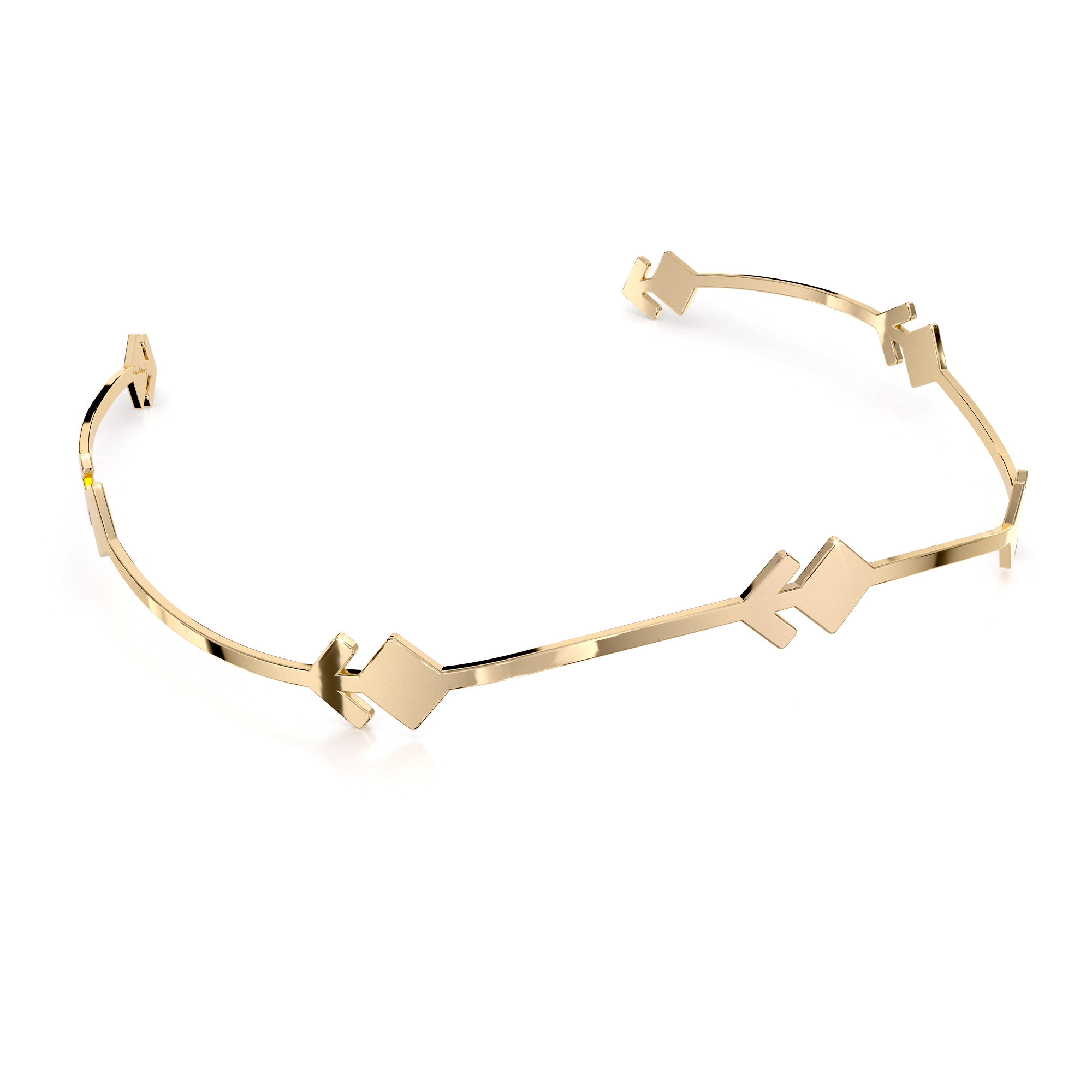 Yellow gold plated brass Traditional Bud Tiara