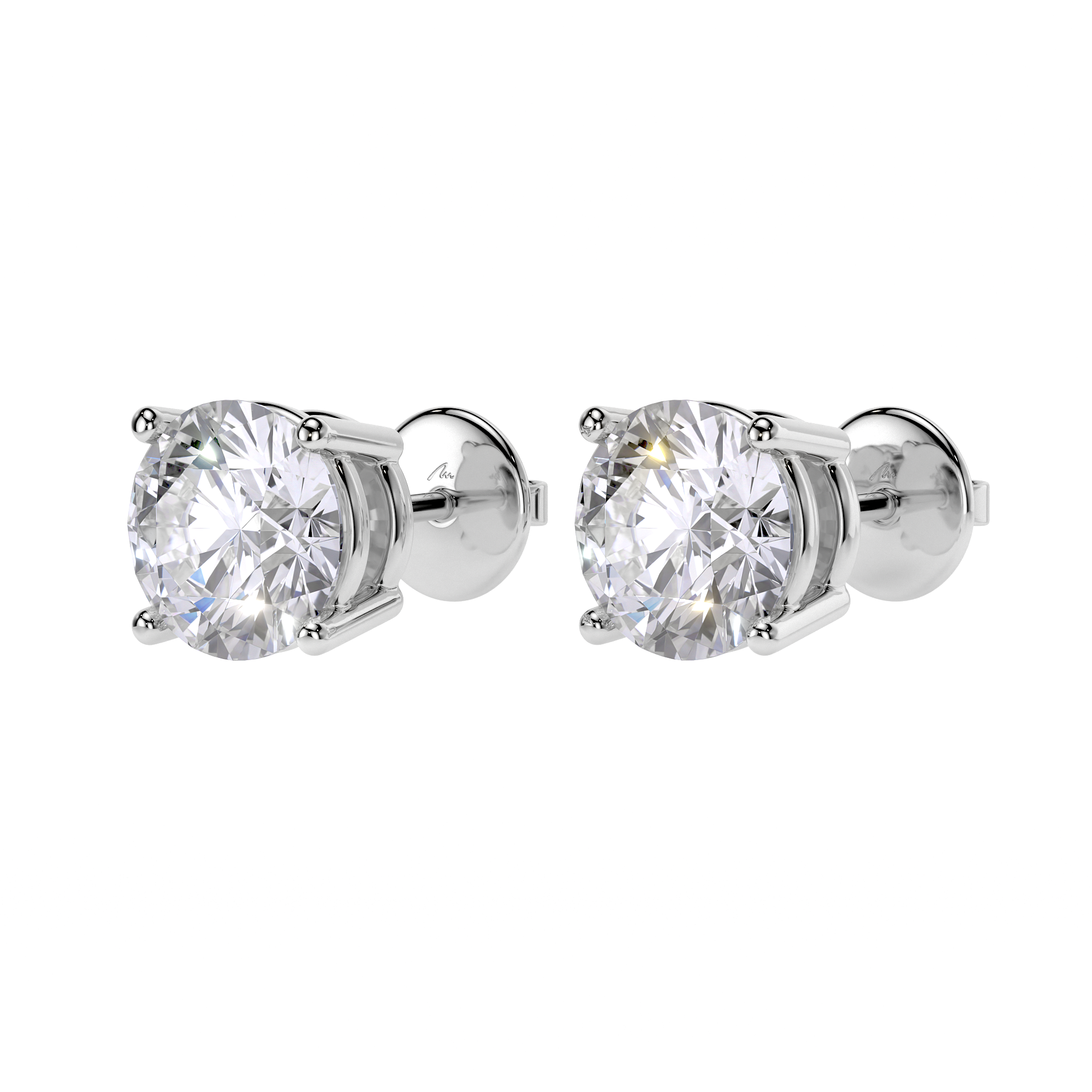 Cercei Studs, cu diamante de laborator de 6.17 CT, din aur alb 18 KT