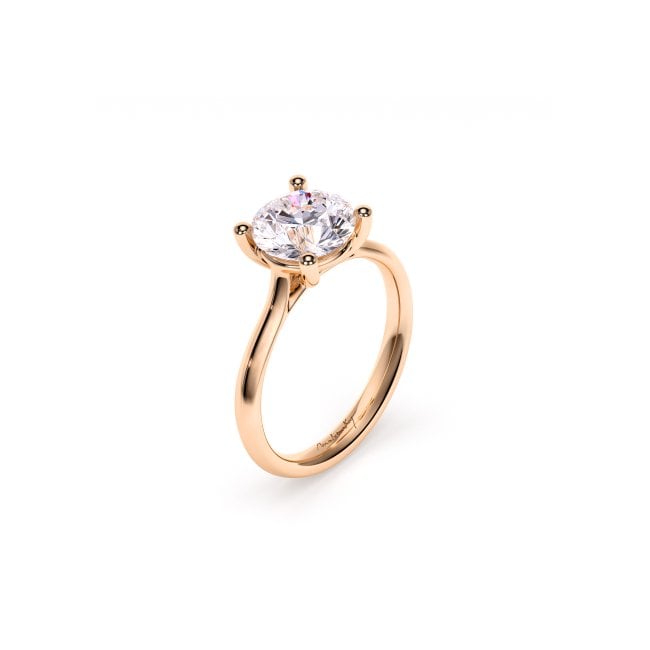 Inel de Logodna Classic Aur Roz 18 KT Round Cut LGD 2.00 CT DVS1