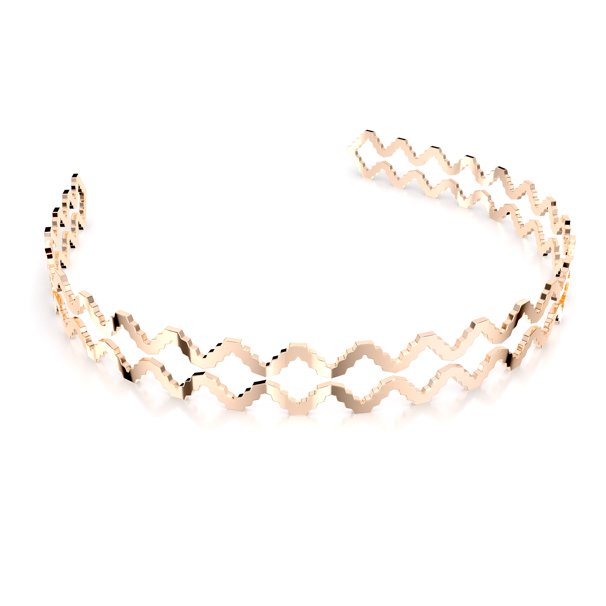 Rose gold plated brass Traditional Column Tiara