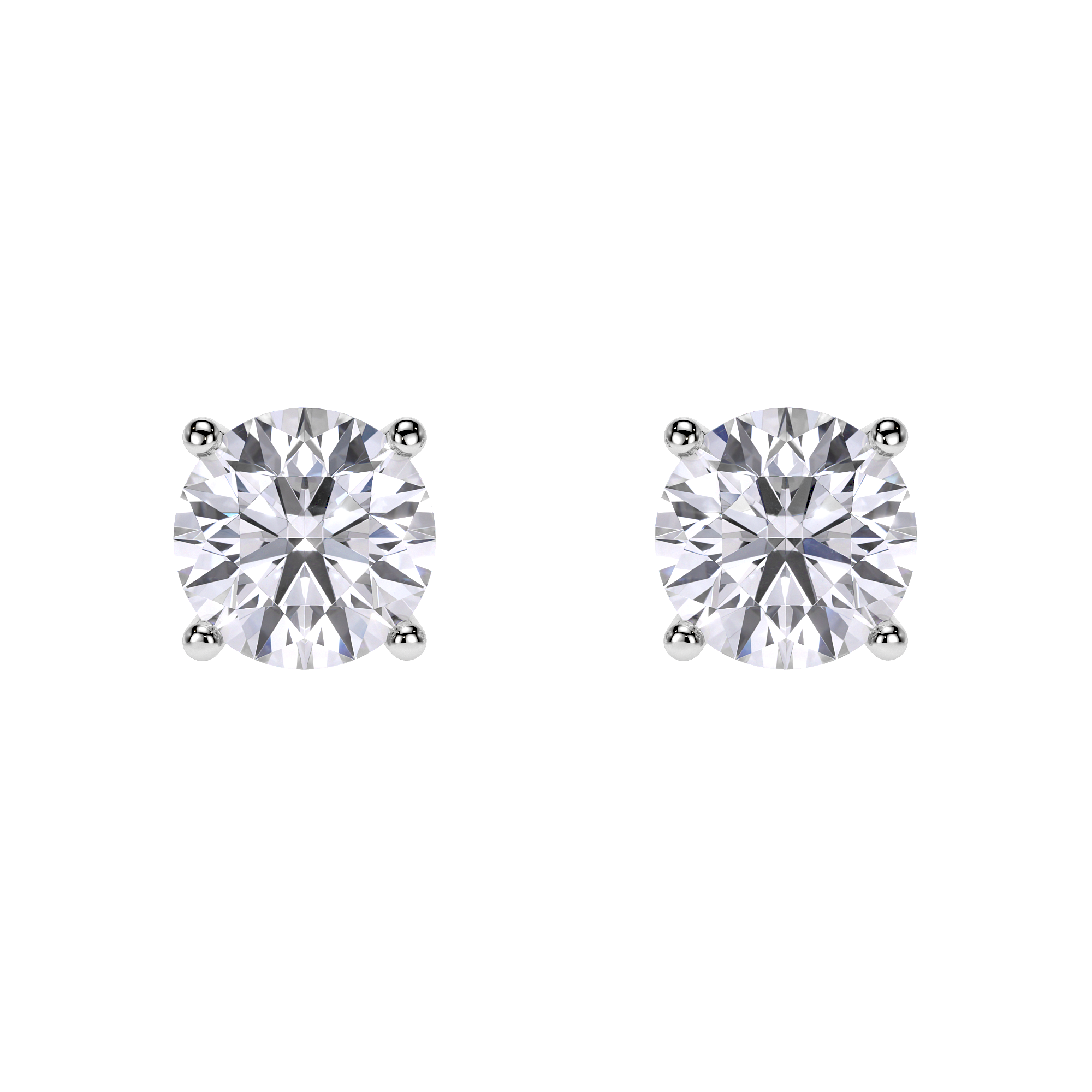 18 KT white gold 4.00 CT lab-grown diamonds Studs earrings
