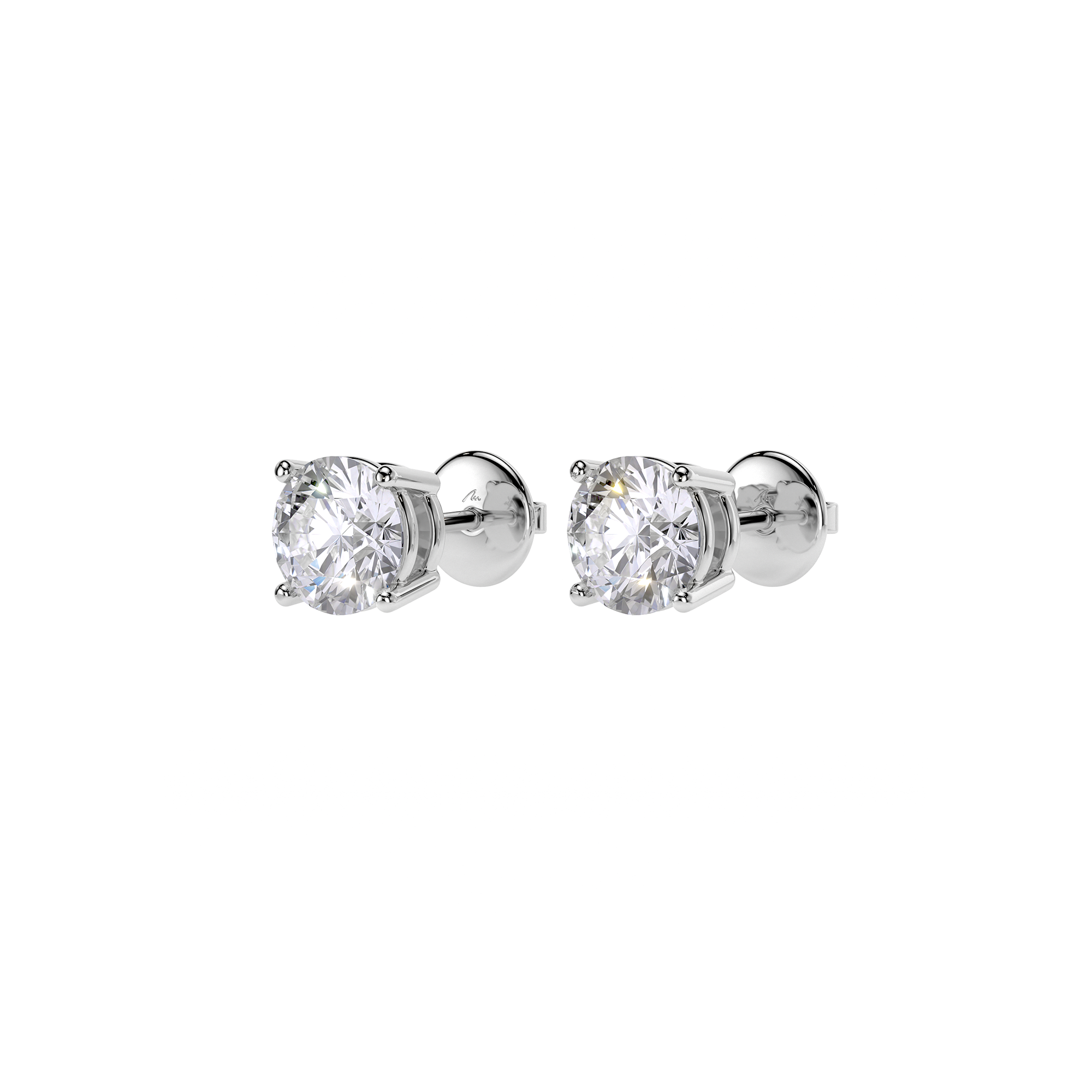 Cercei Studs, cu diamante de laborator de 4.00 CT, din aur alb 18 KT