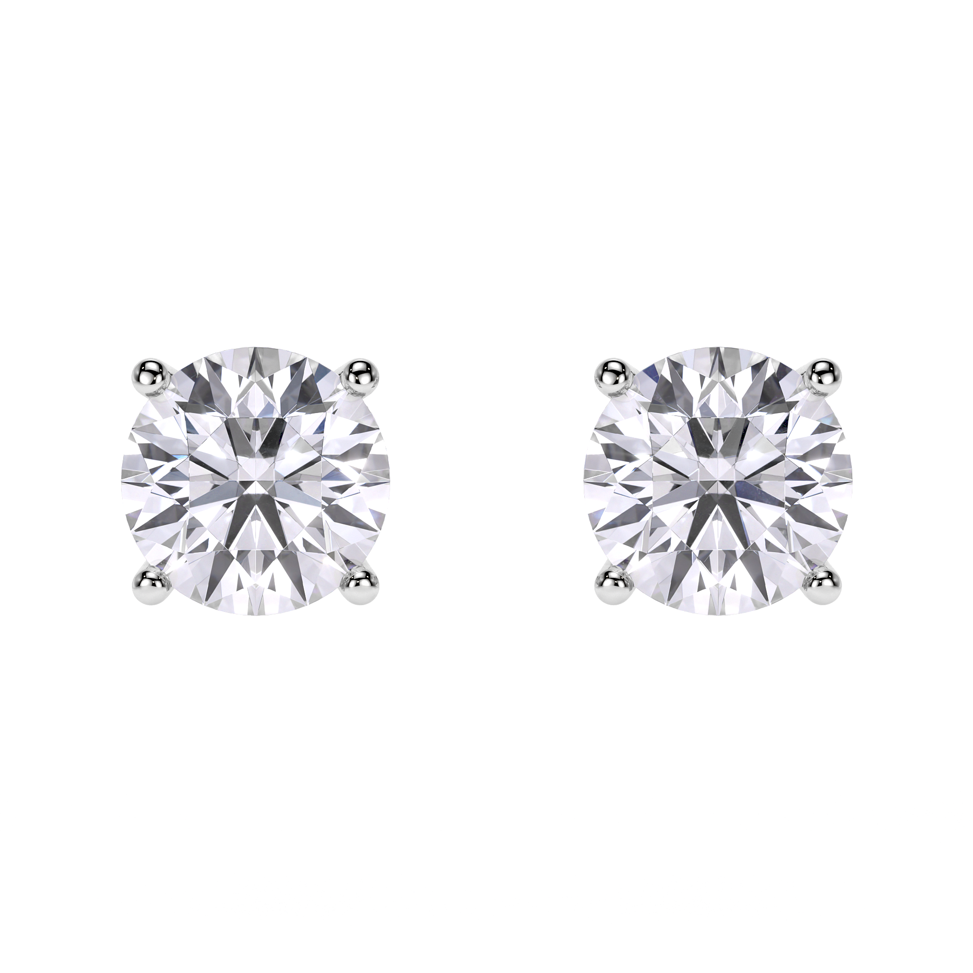 18 KT white gold 6.00 CT lab-grown diamonds Studs earrings