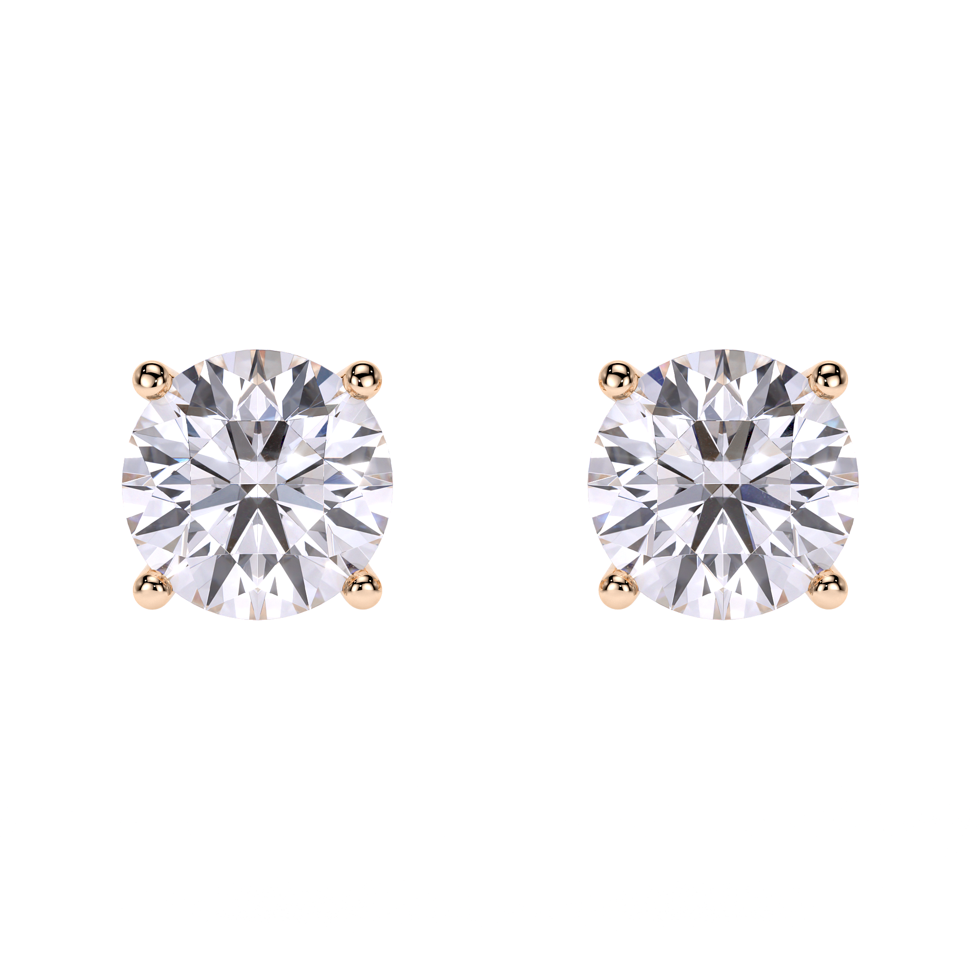 18 KT rose gold 6.00 CT lab-grown diamonds Studs earrings