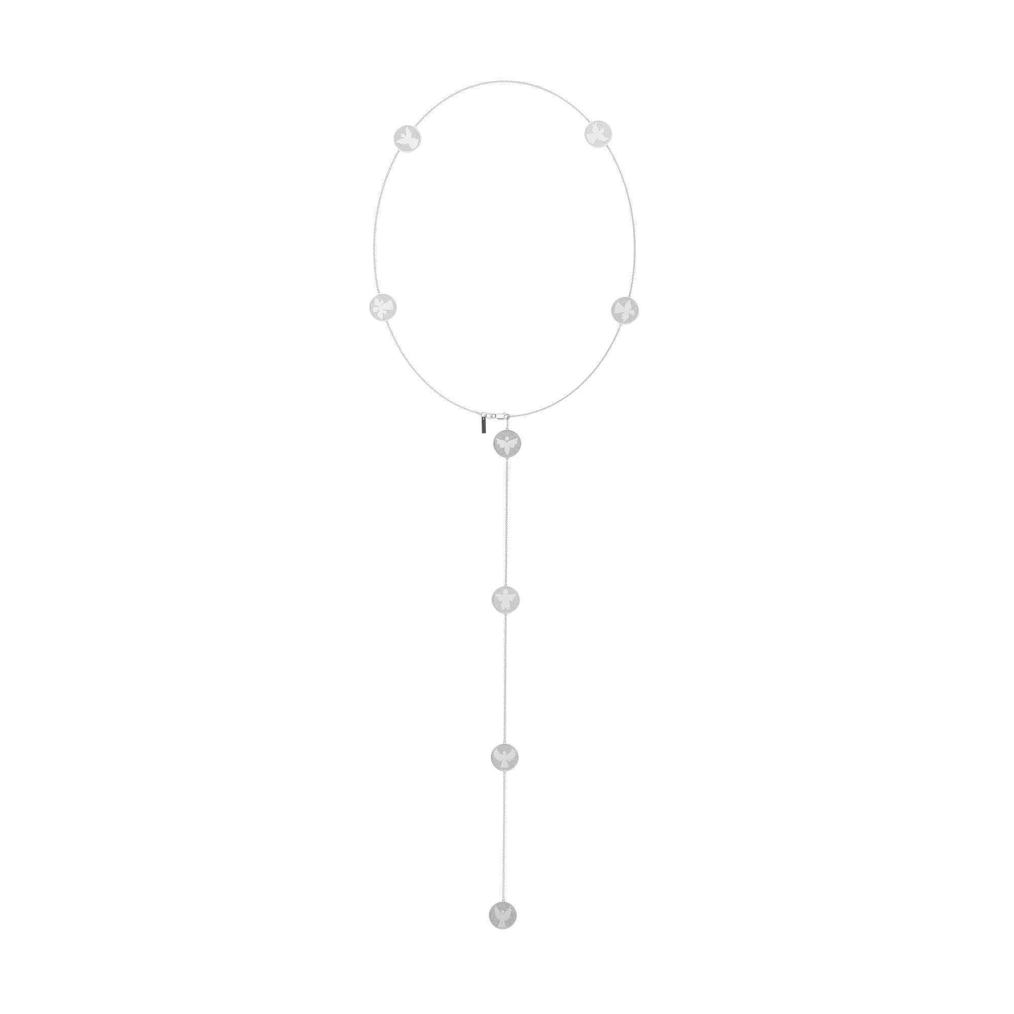 14 KT white gold 8 Archangels chain necklace