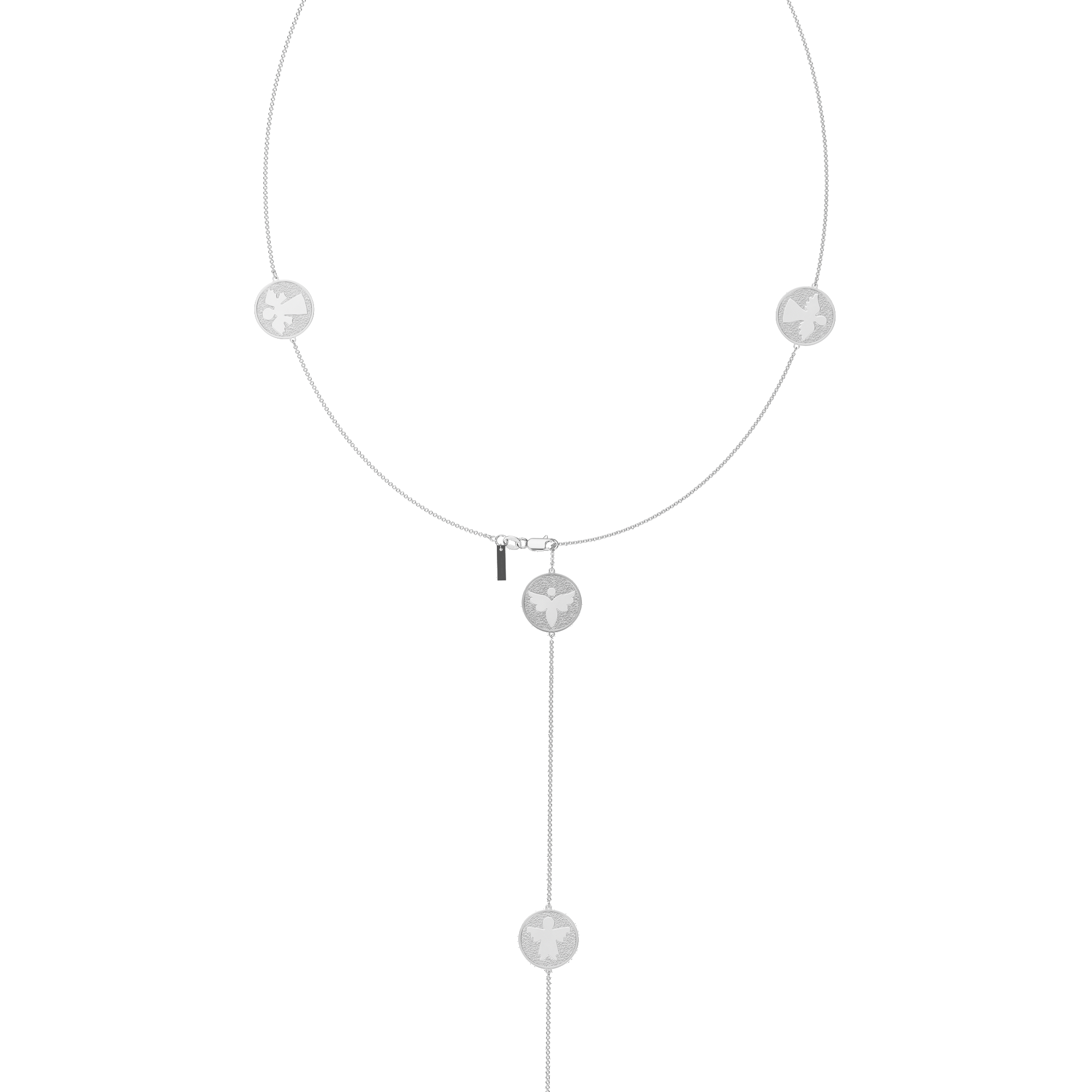 14 KT white gold 8 Archangels chain necklace