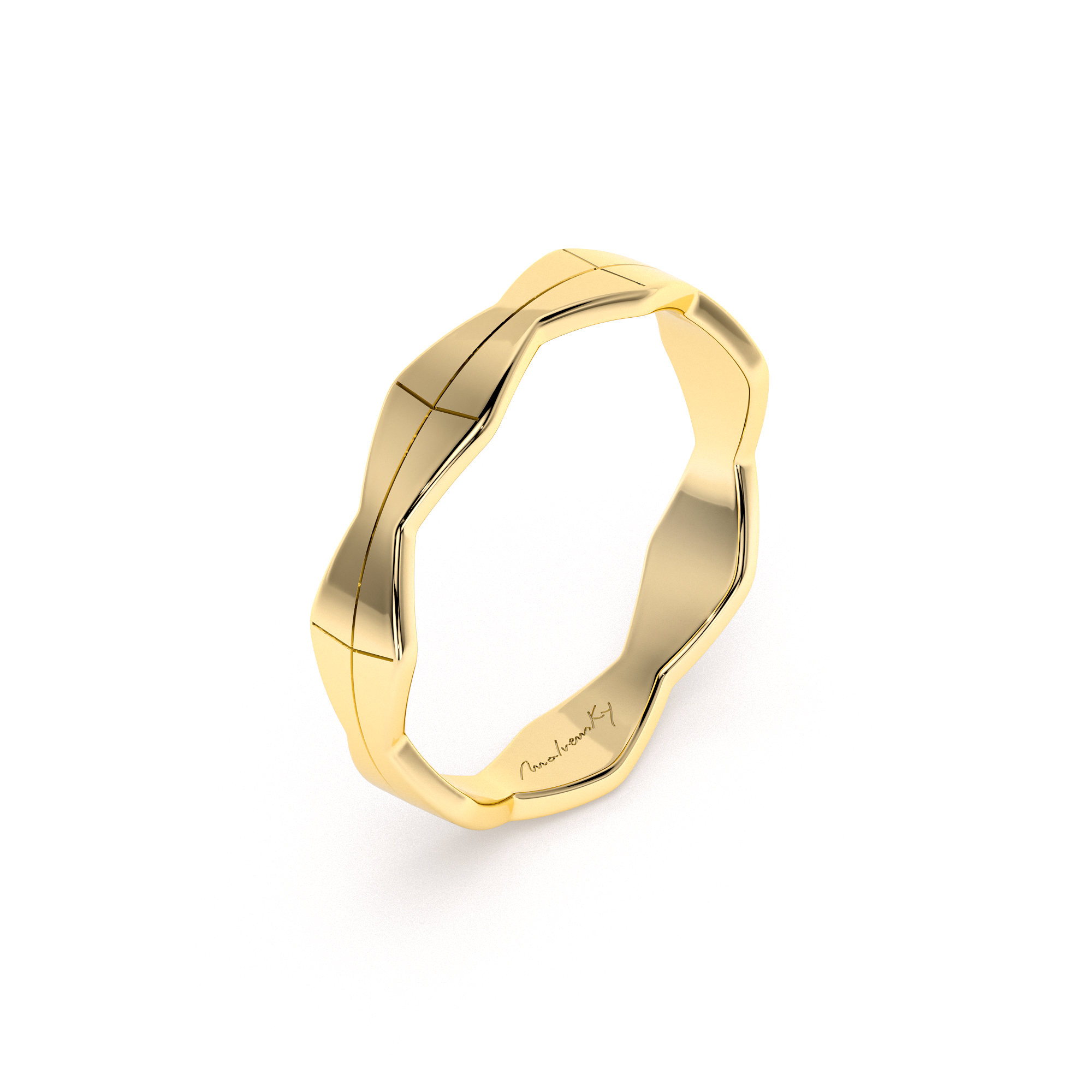 14 KT yellow gold Infinity medium ring