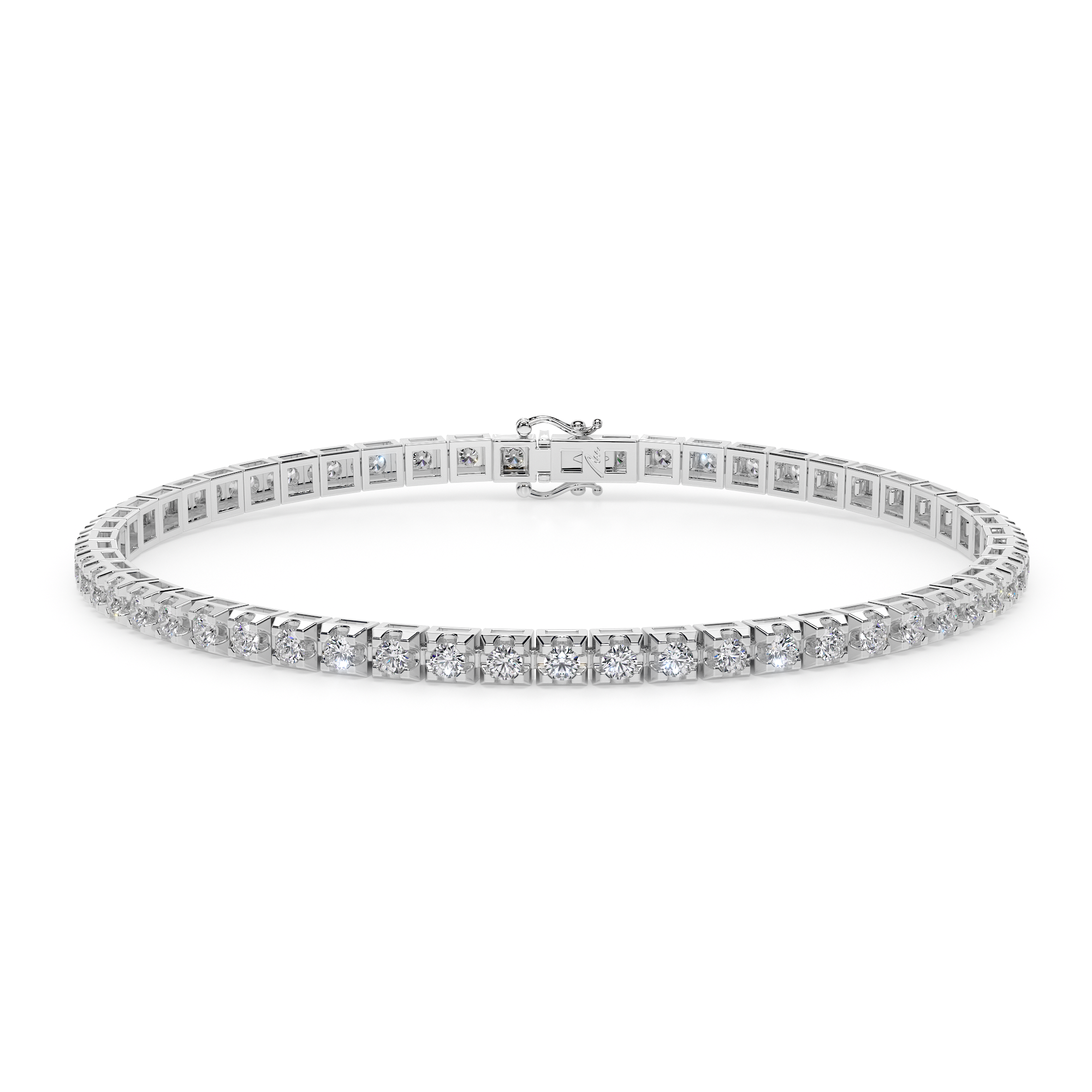 18 KT white gold 10.00 CT lab-grown diamonds Tennis bracelet