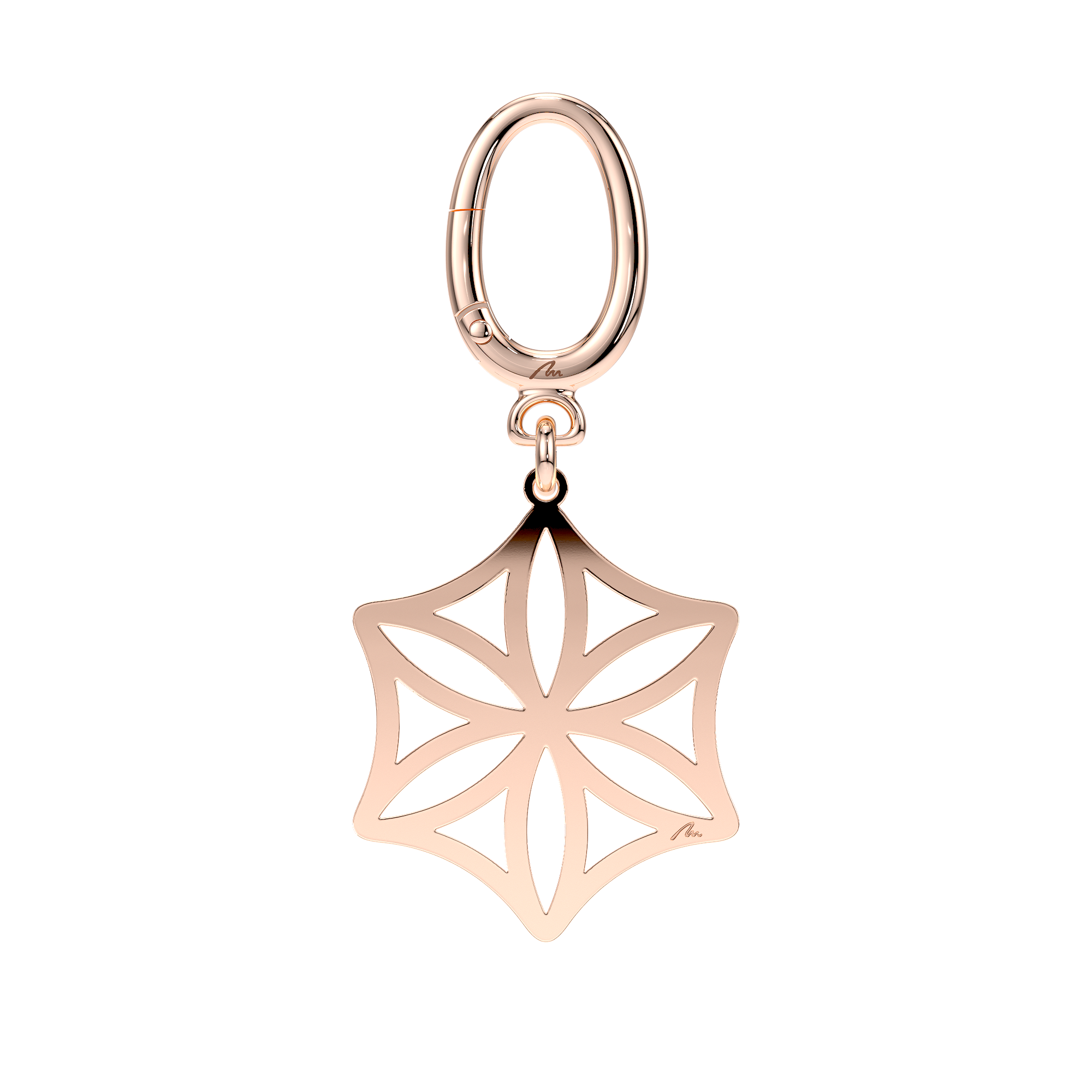 Breloc Rozeta, din alama placata cu aur roz