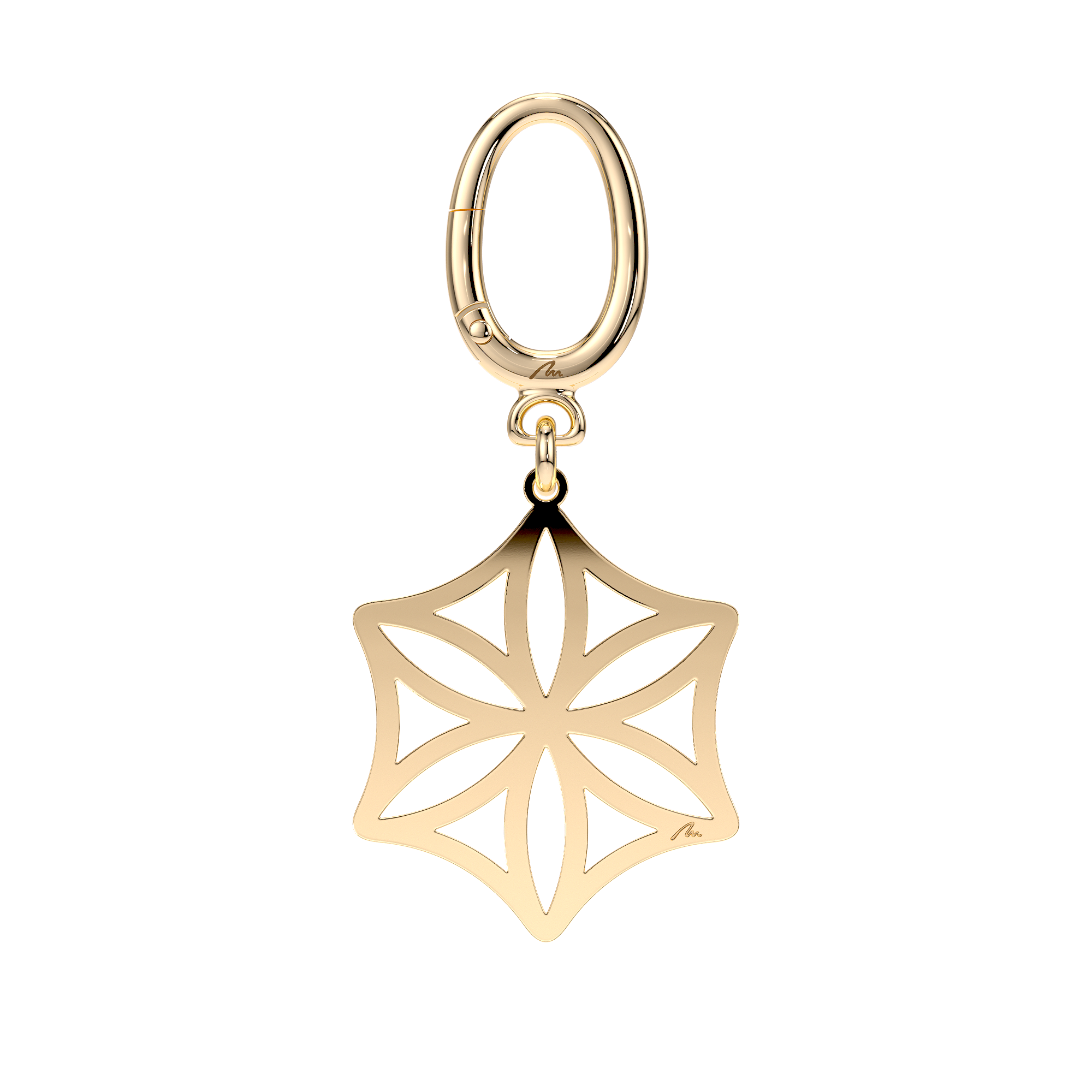 Breloc Rozeta, din alama placata cu aur galben