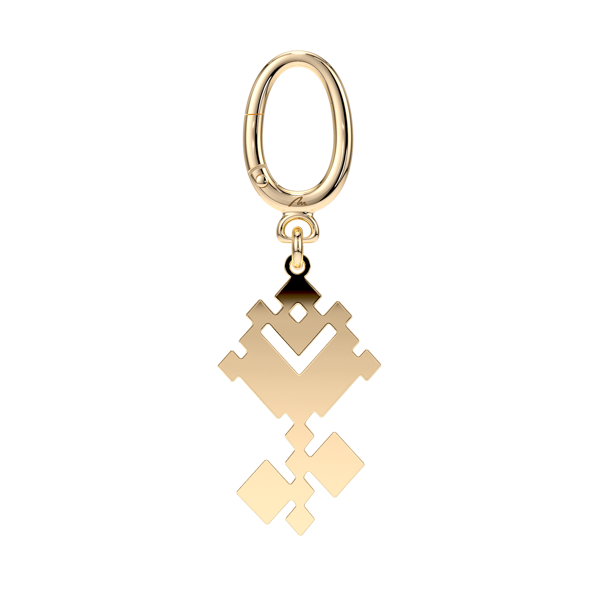 Breloc Trandafir Traditional, din alama placata cu aur galben