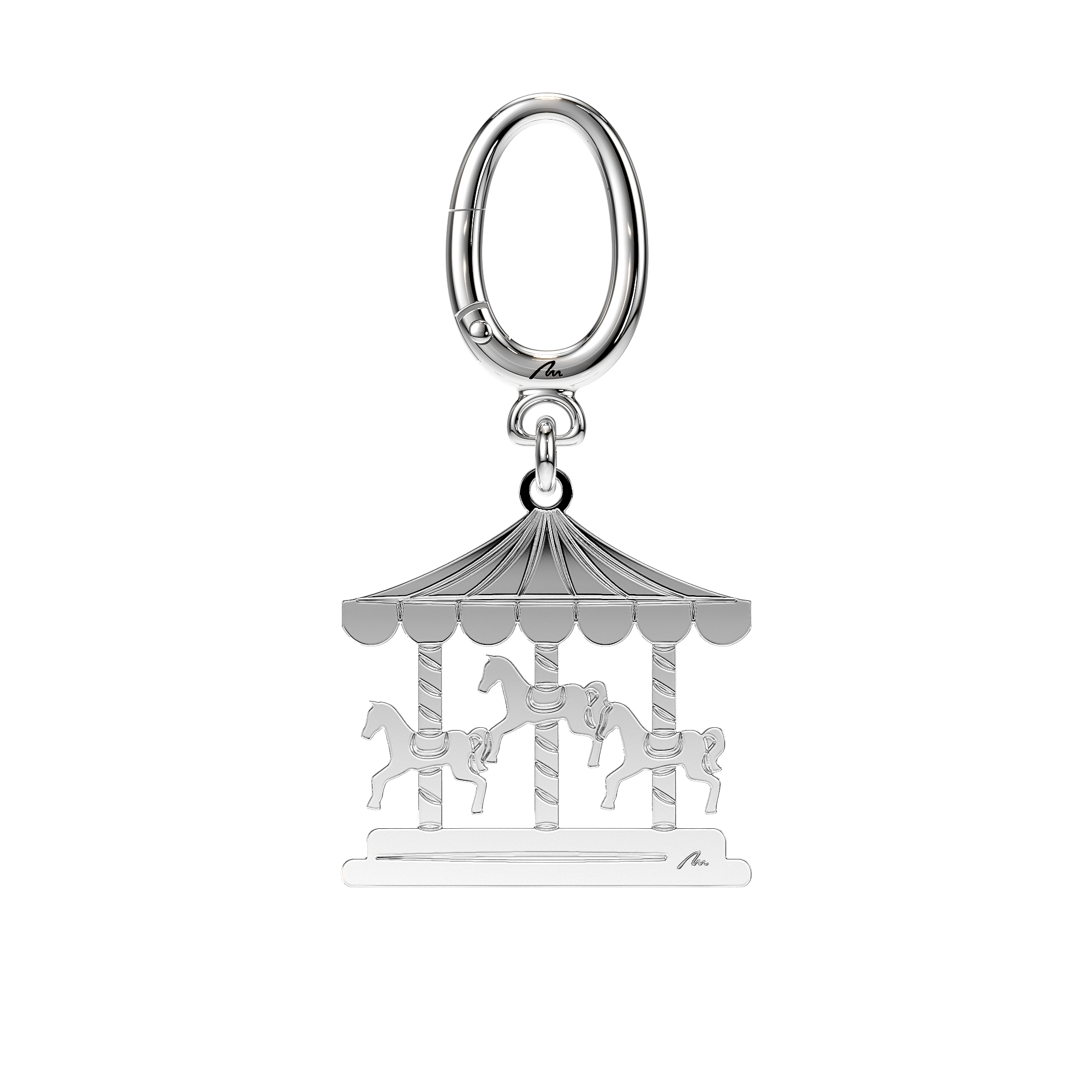 Breloc Carusel, din alama placata cu paladiu