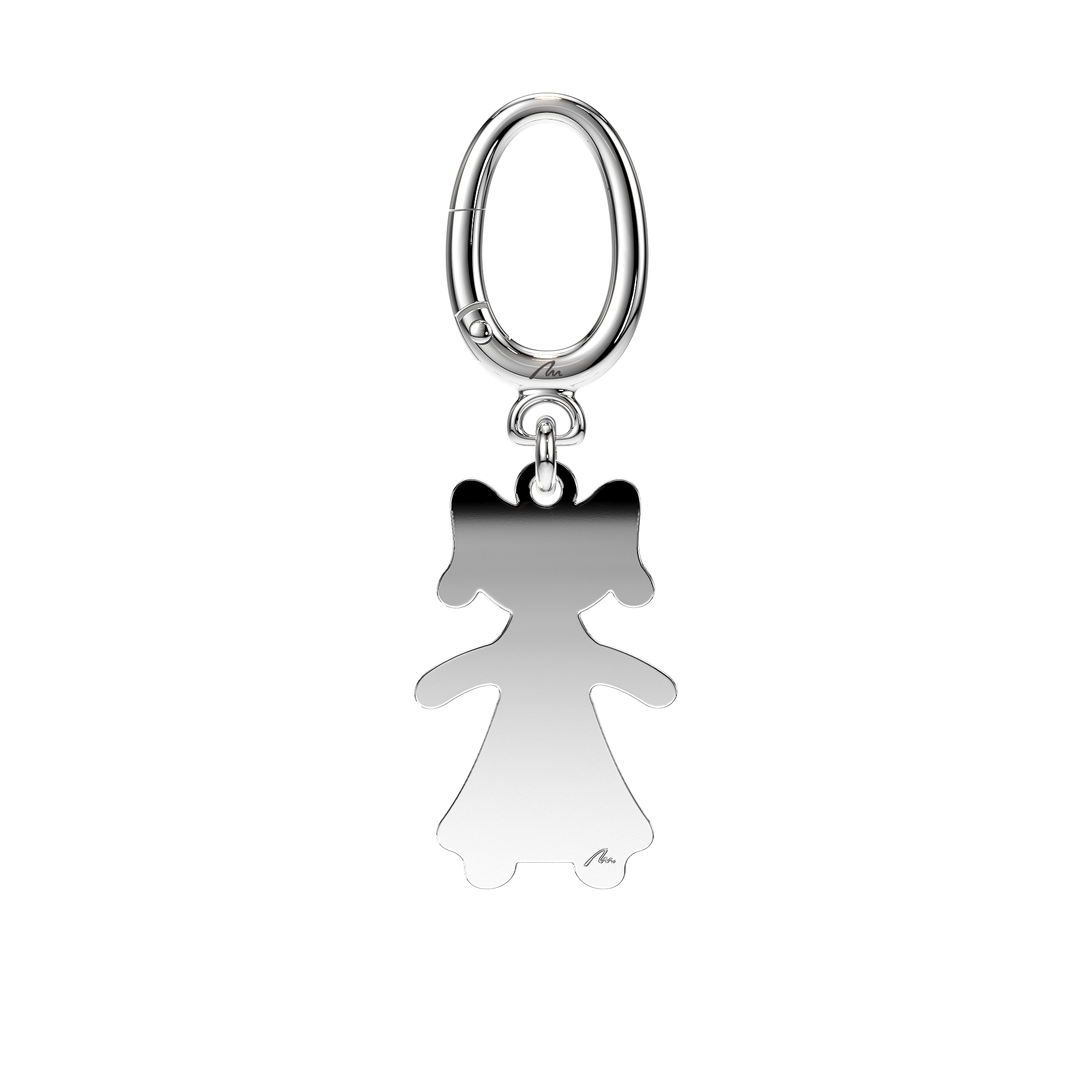 Breloc Fetita, din alama placata cu paladiu