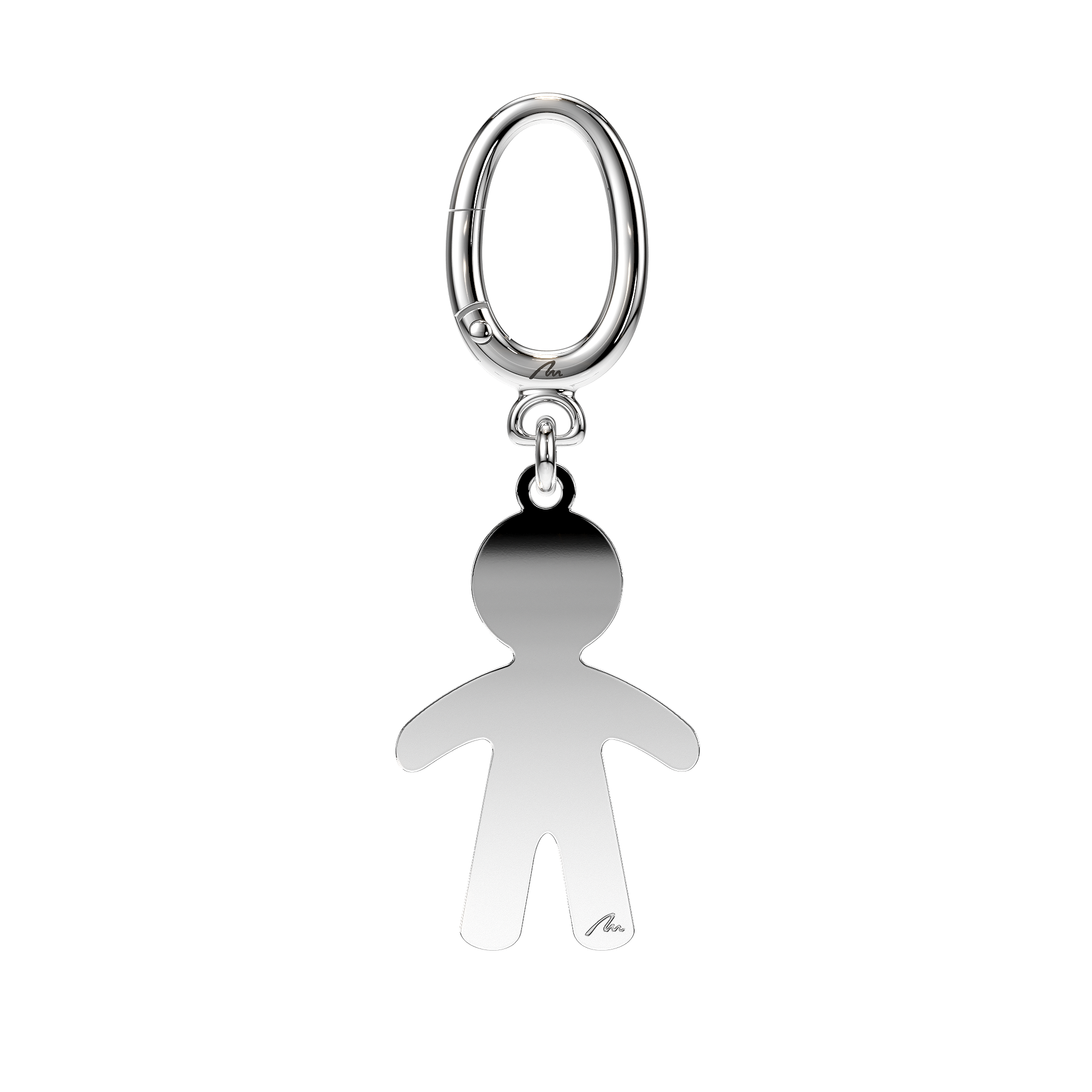 Breloc Baietel, din alama placata cu paladiu