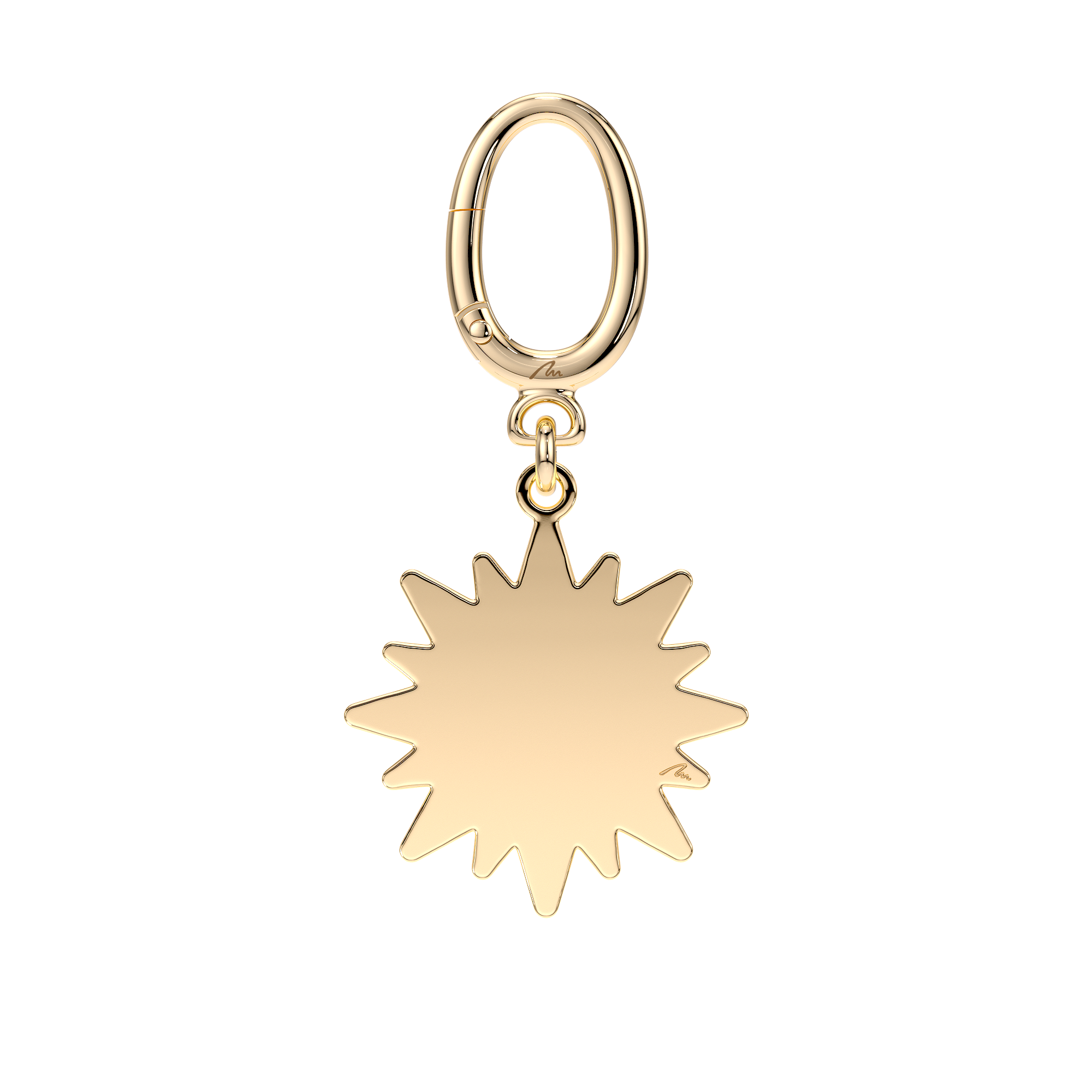 Breloc Soare, din alama placata cu aur galben
