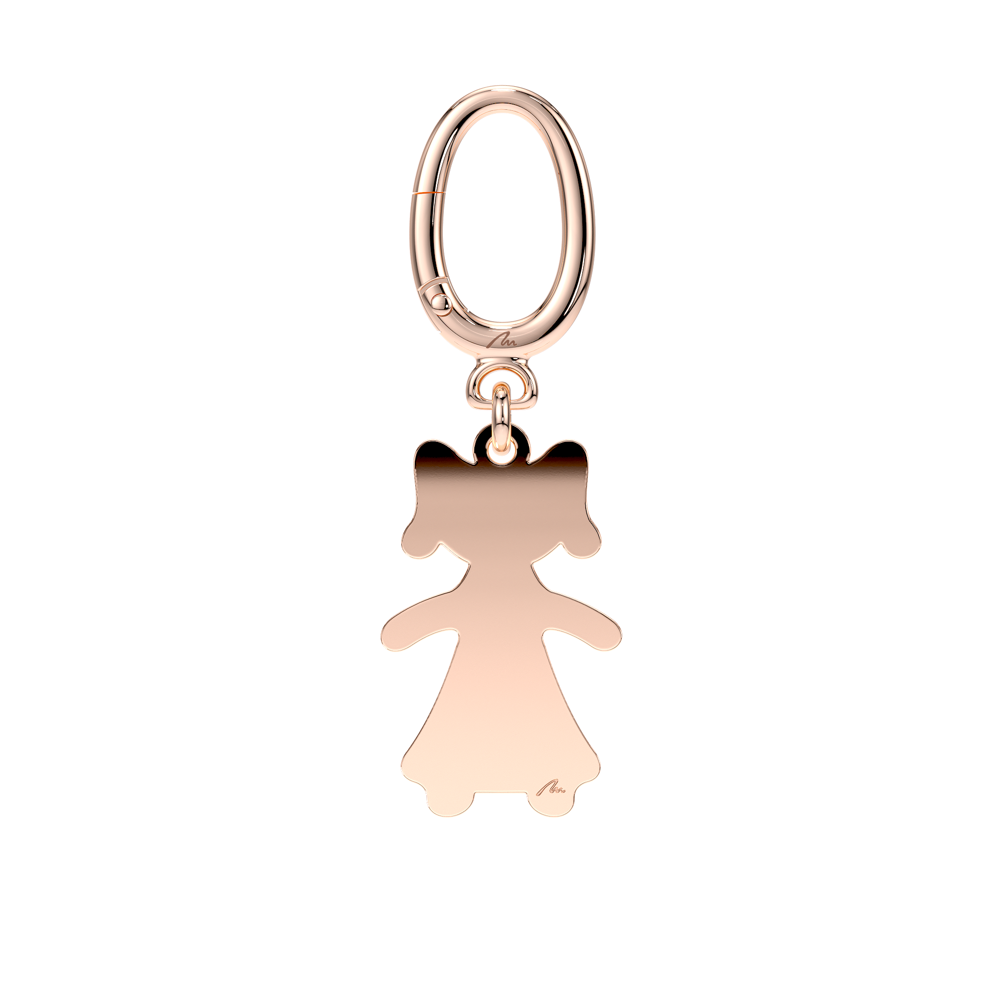 Breloc Fetita, din alama placata cu aur roz