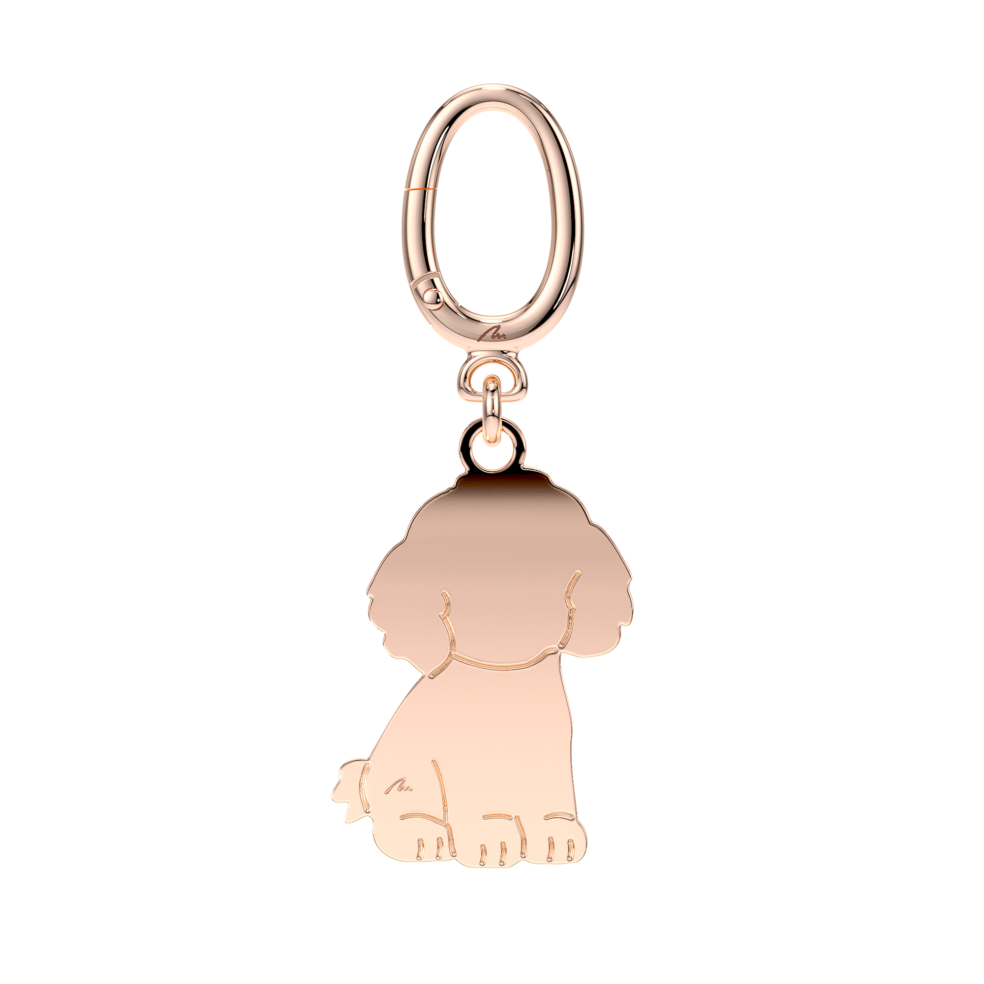 Breloc Catelus, din alama placata cu aur roz