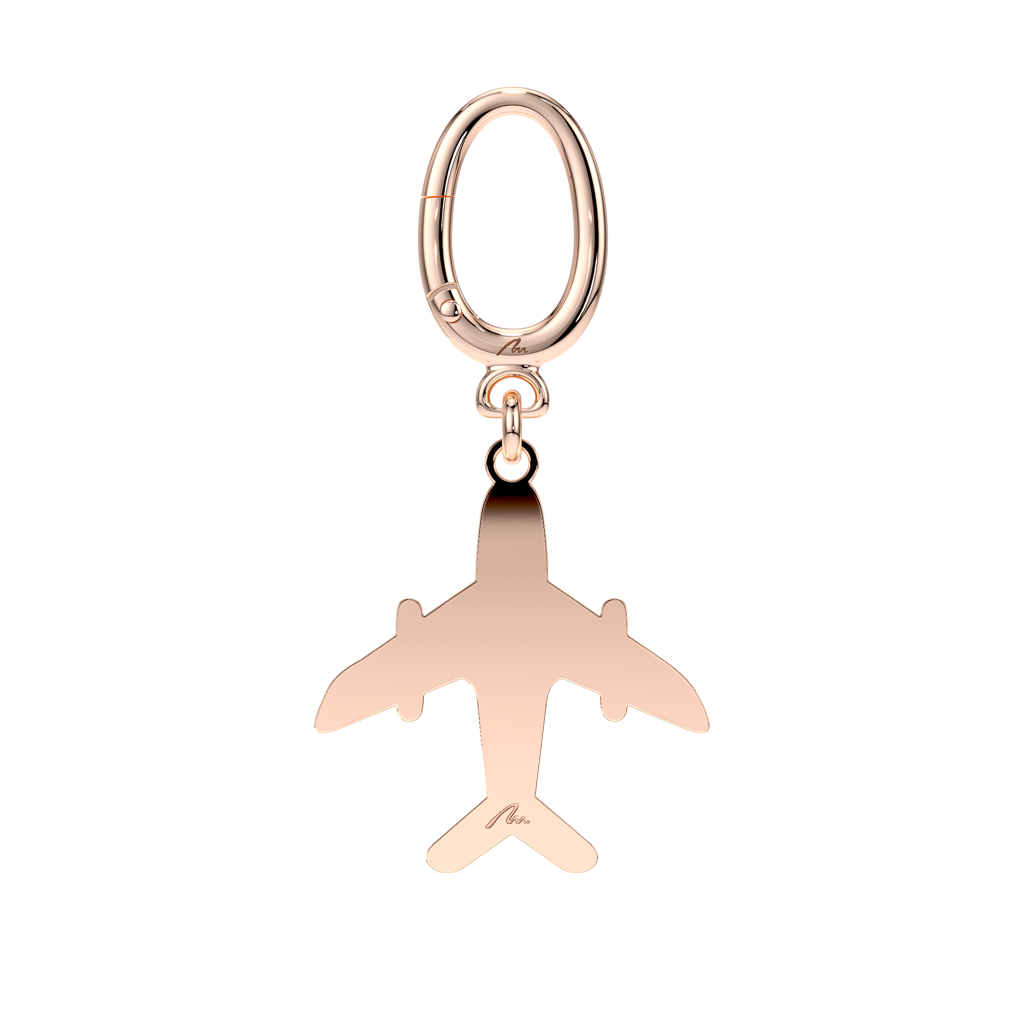 Breloc Avion, din alama placata cu aur roz