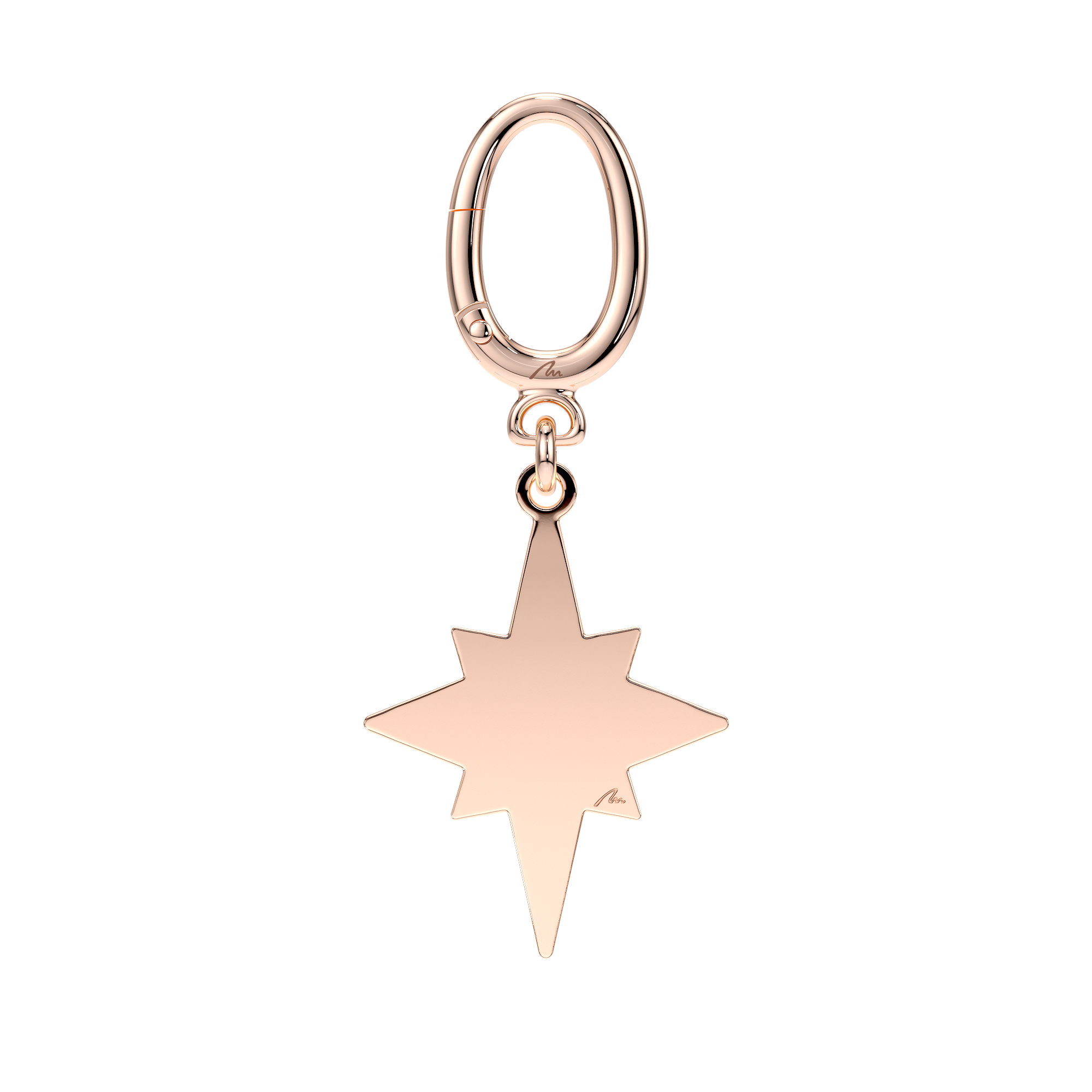 Breloc Steaua Nordului, din alama placata cu aur roz