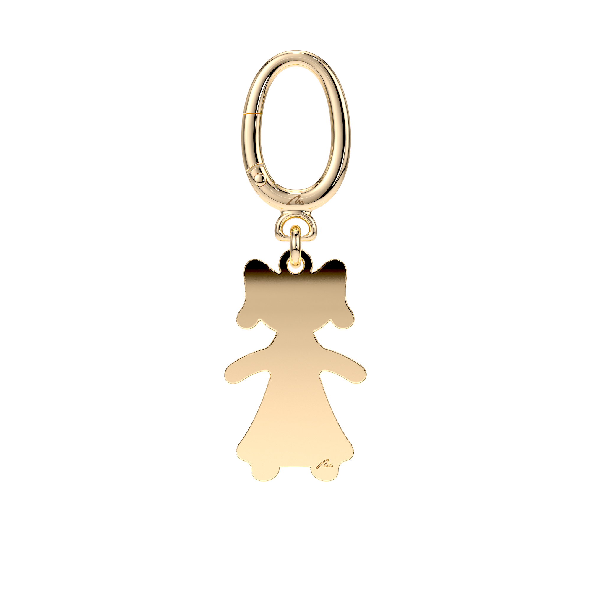Breloc Fetita, din alama placata cu aur galben