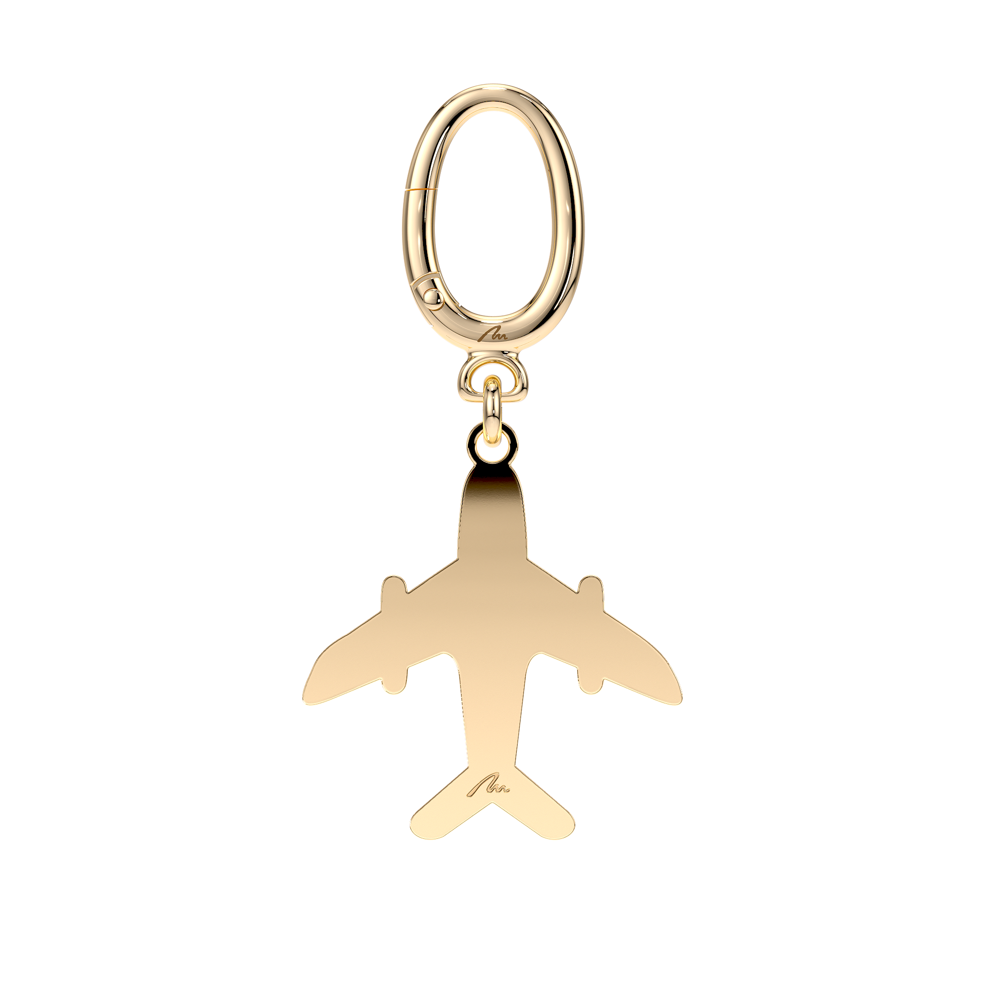 Breloc Avion, din alama placata cu aur galben