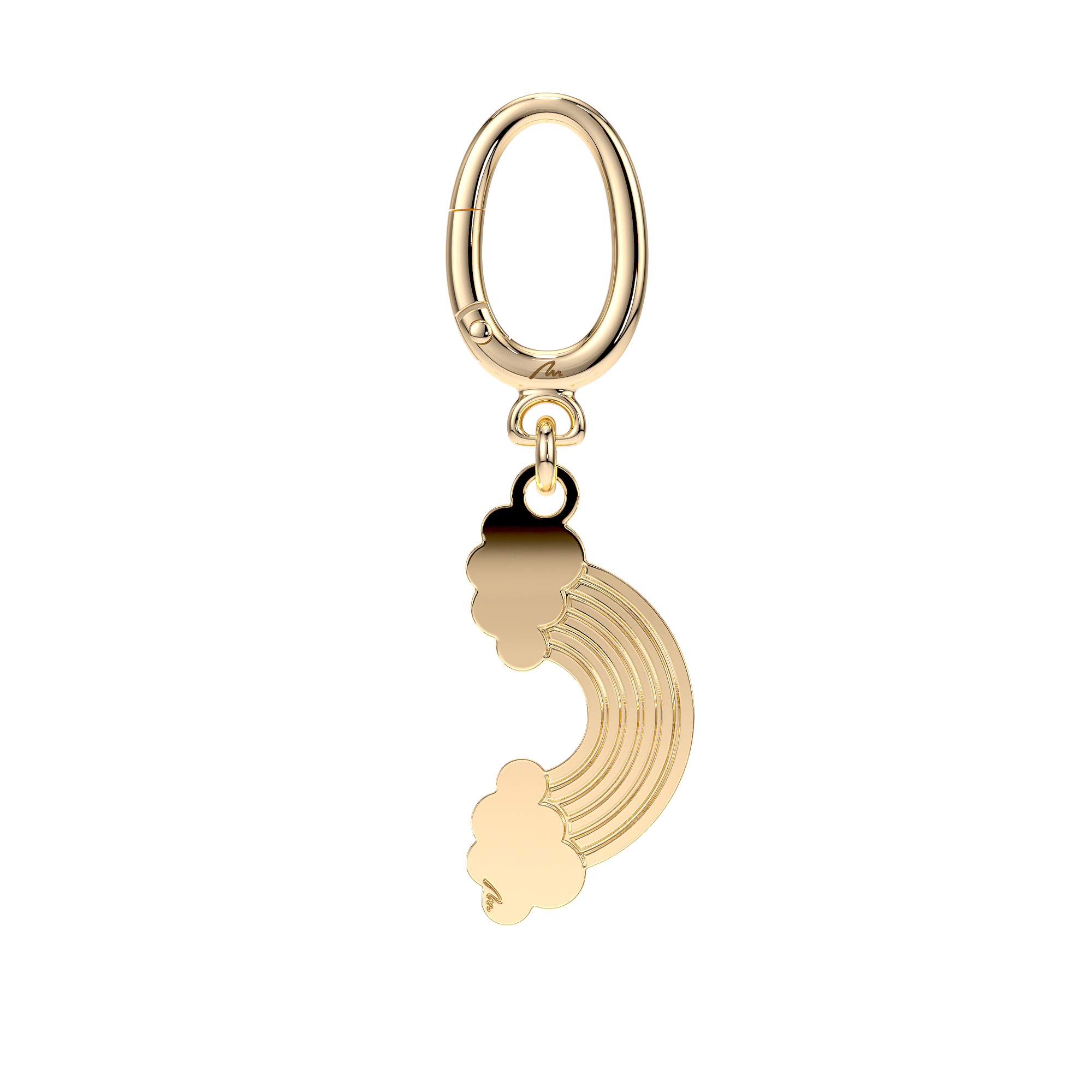 Breloc Curcubeu, din alama placata cu aur galben