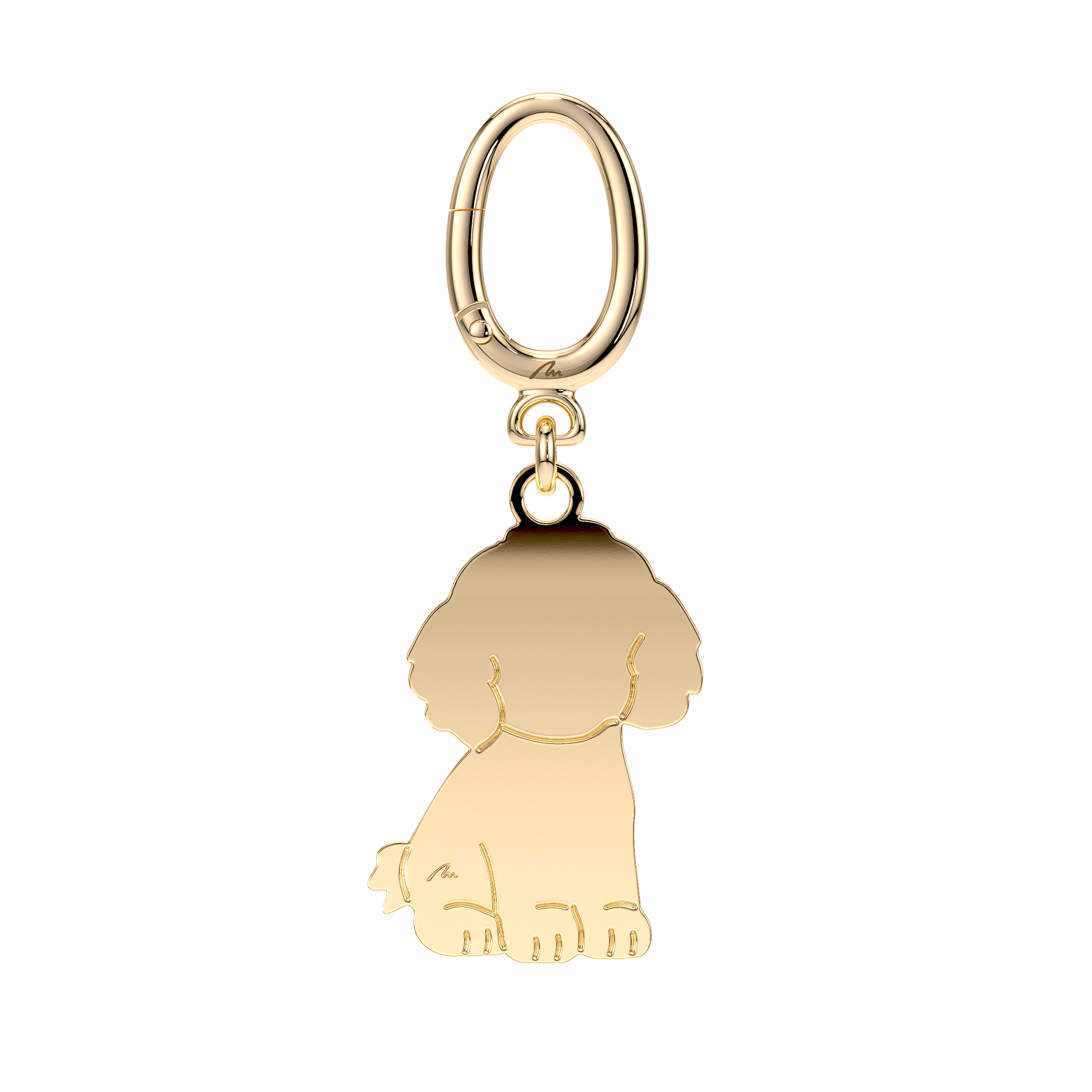 Breloc Catelus, din alama placata cu aur galben