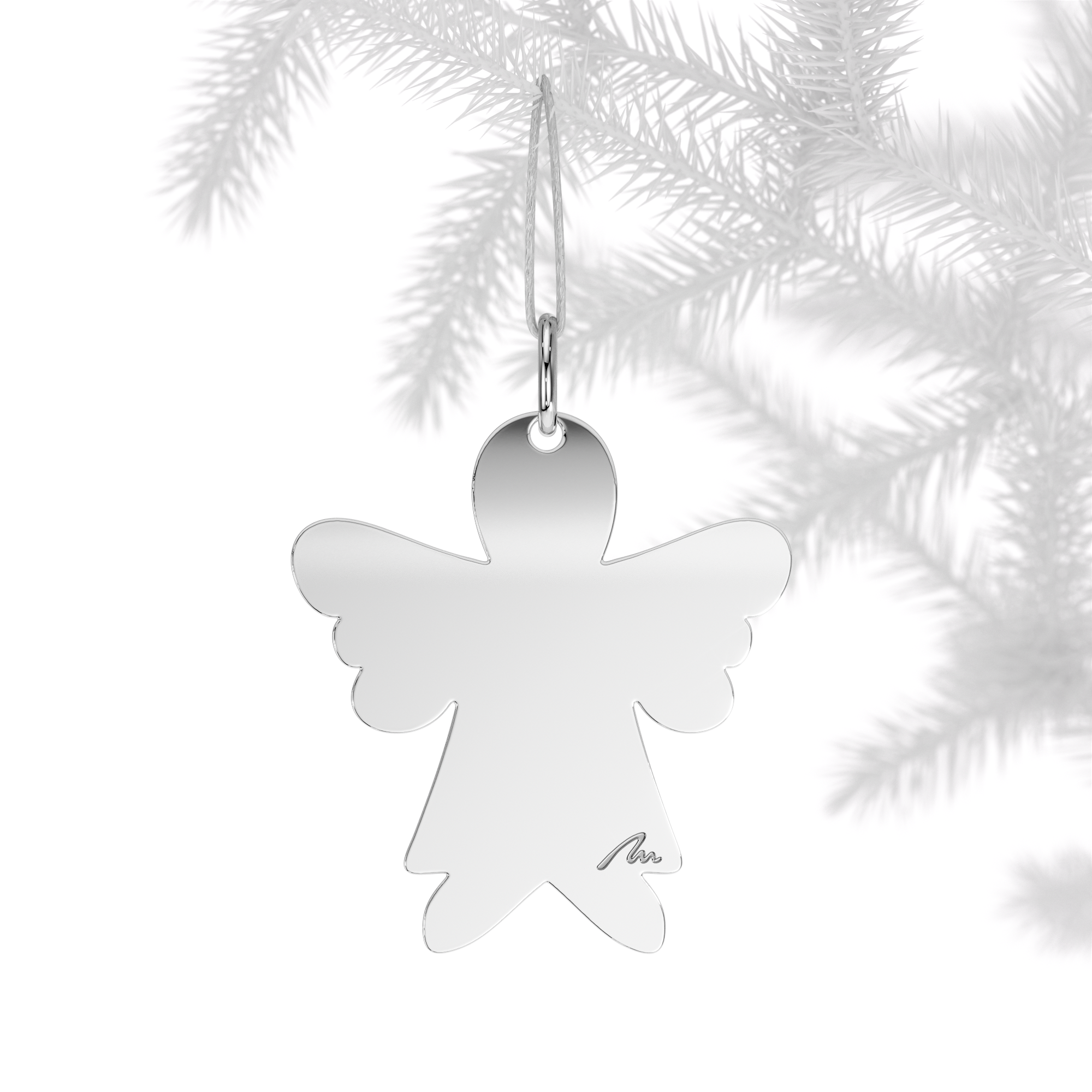 Ornament de brad Inger, din alama placata cu paladiu