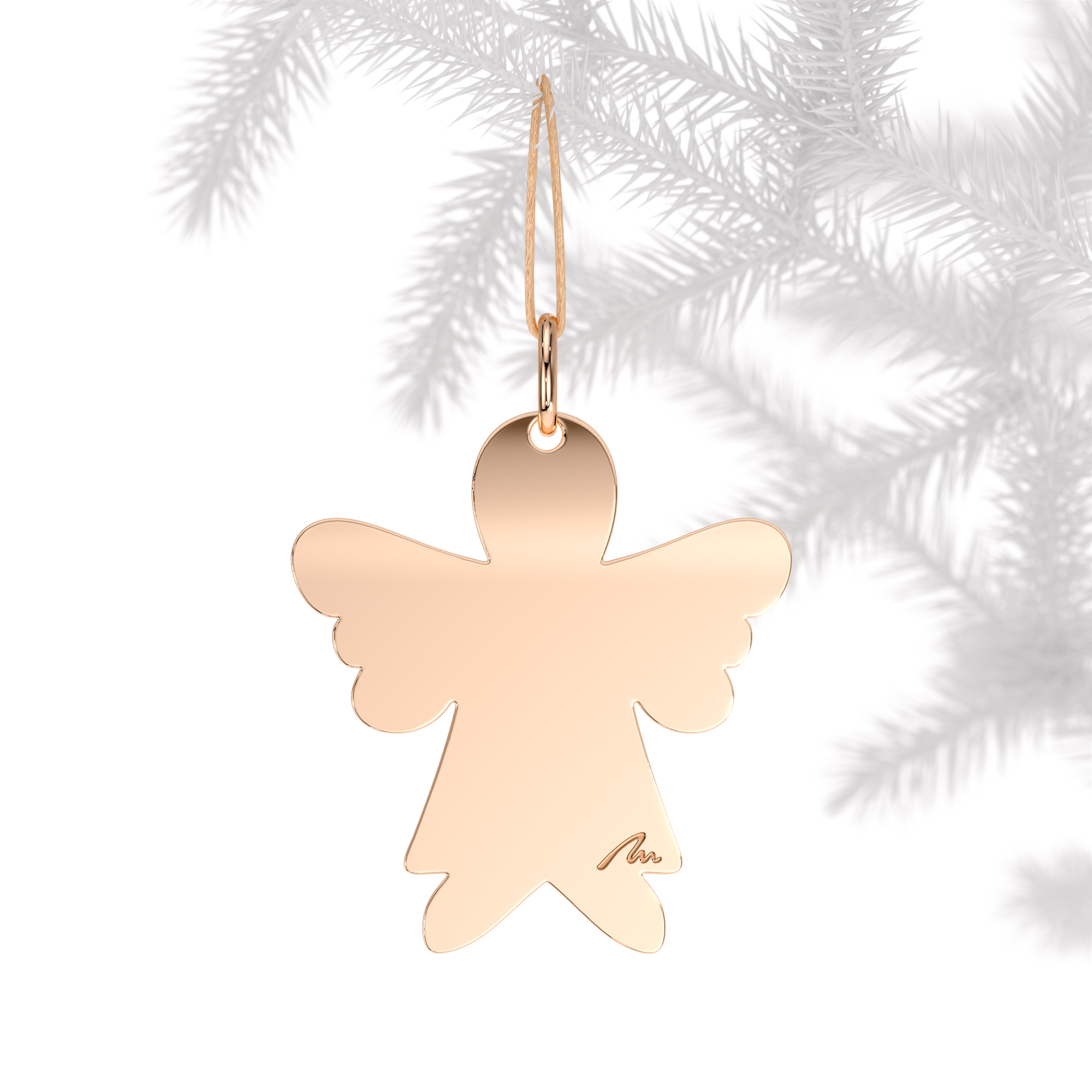 Ornament de brad Inger, din alama placata cu aur roz