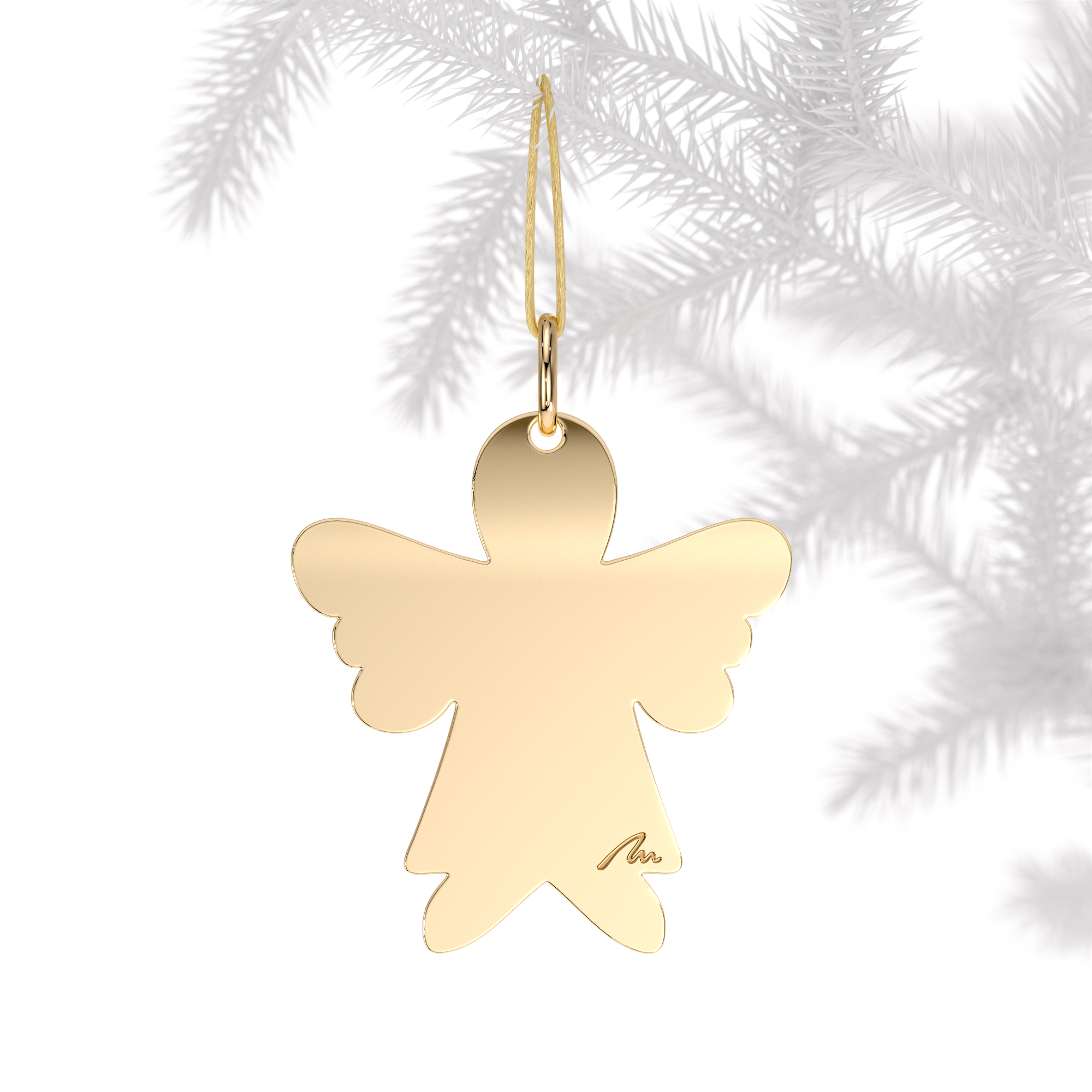 Ornament de brad Inger, din alama placata cu aur galben