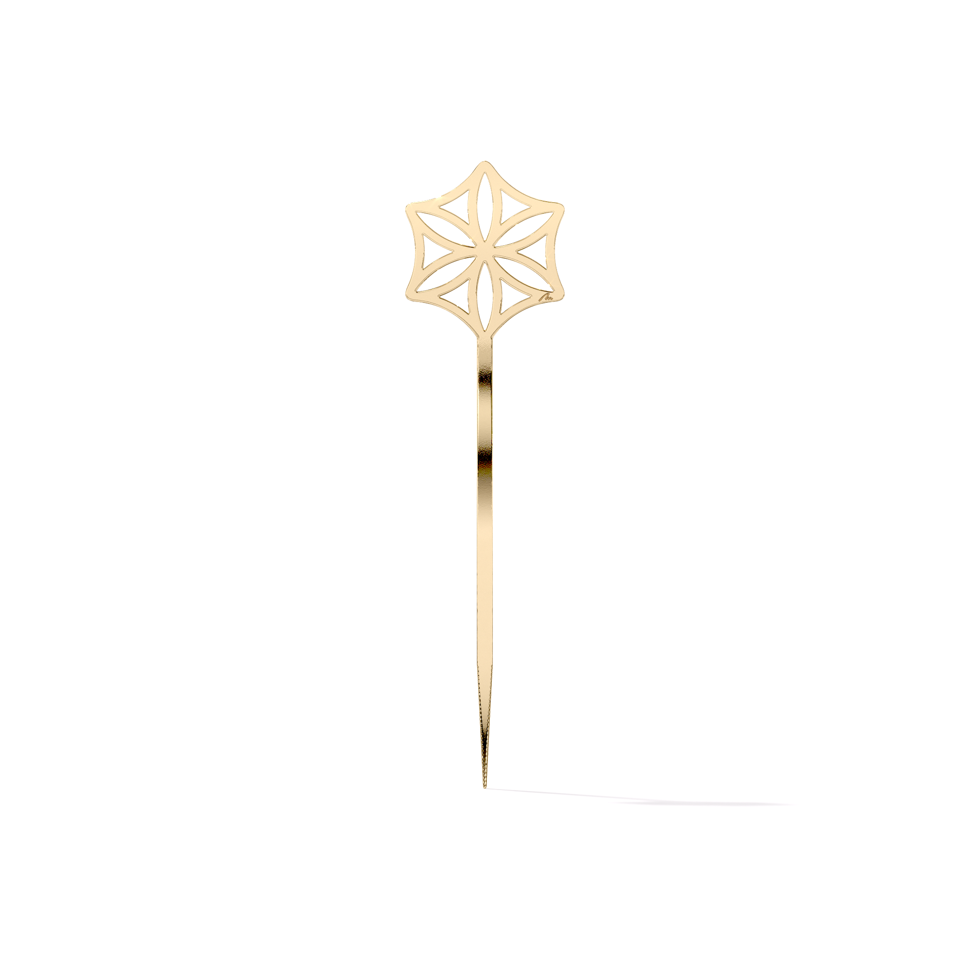 Semn de carte Rozeta, din alama placata cu aur galben