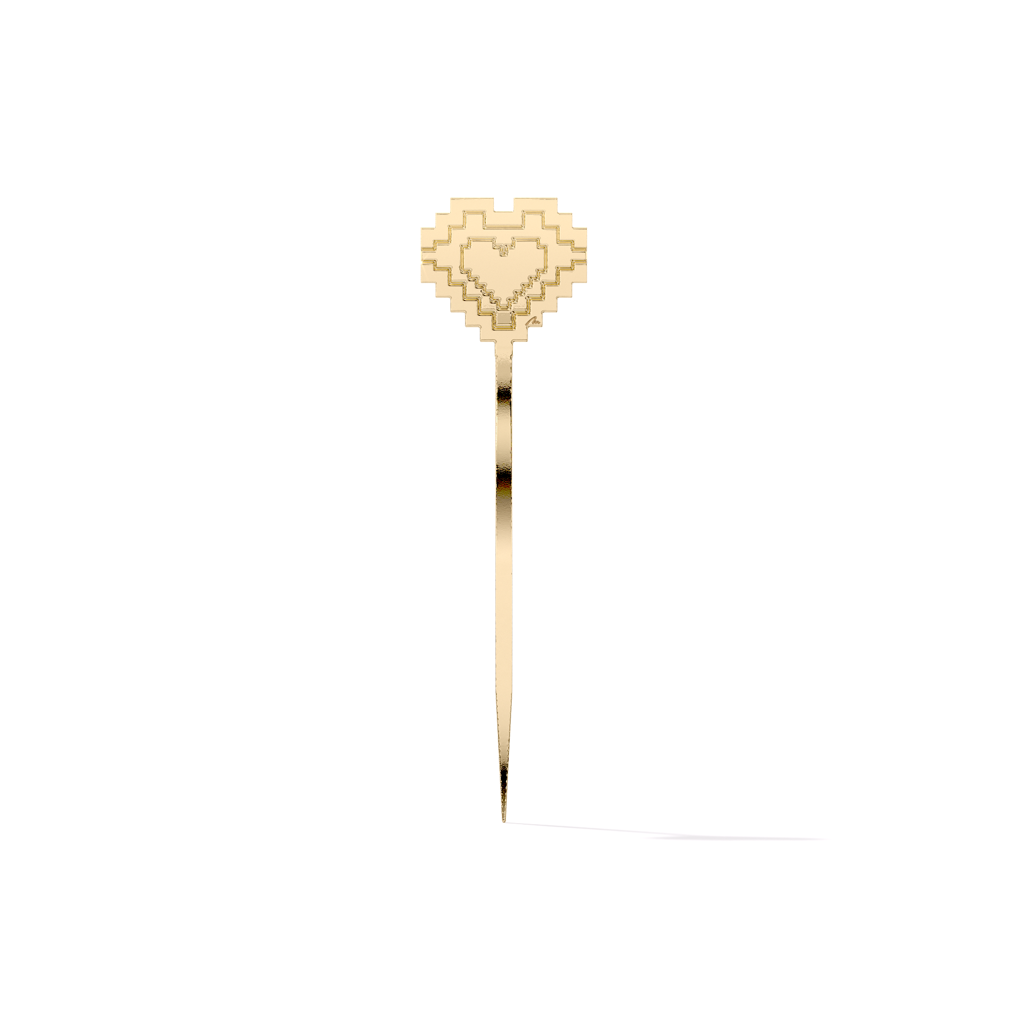 Semn de carte Inima Traditionala, din alama placata cu aur galben