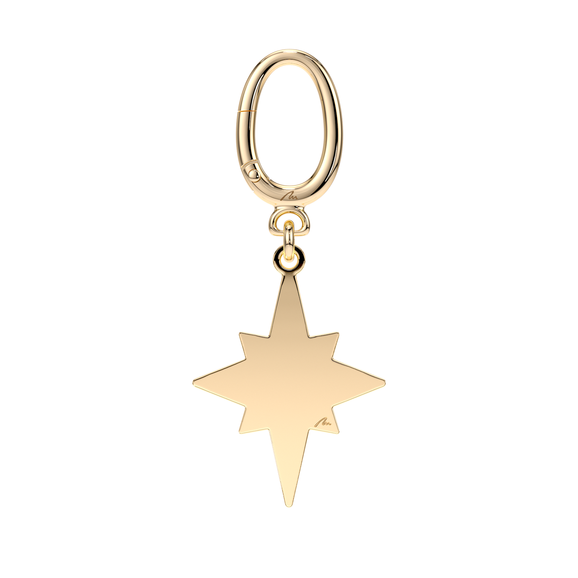 Breloc Steaua Nordului, din alama placata cu aur galben