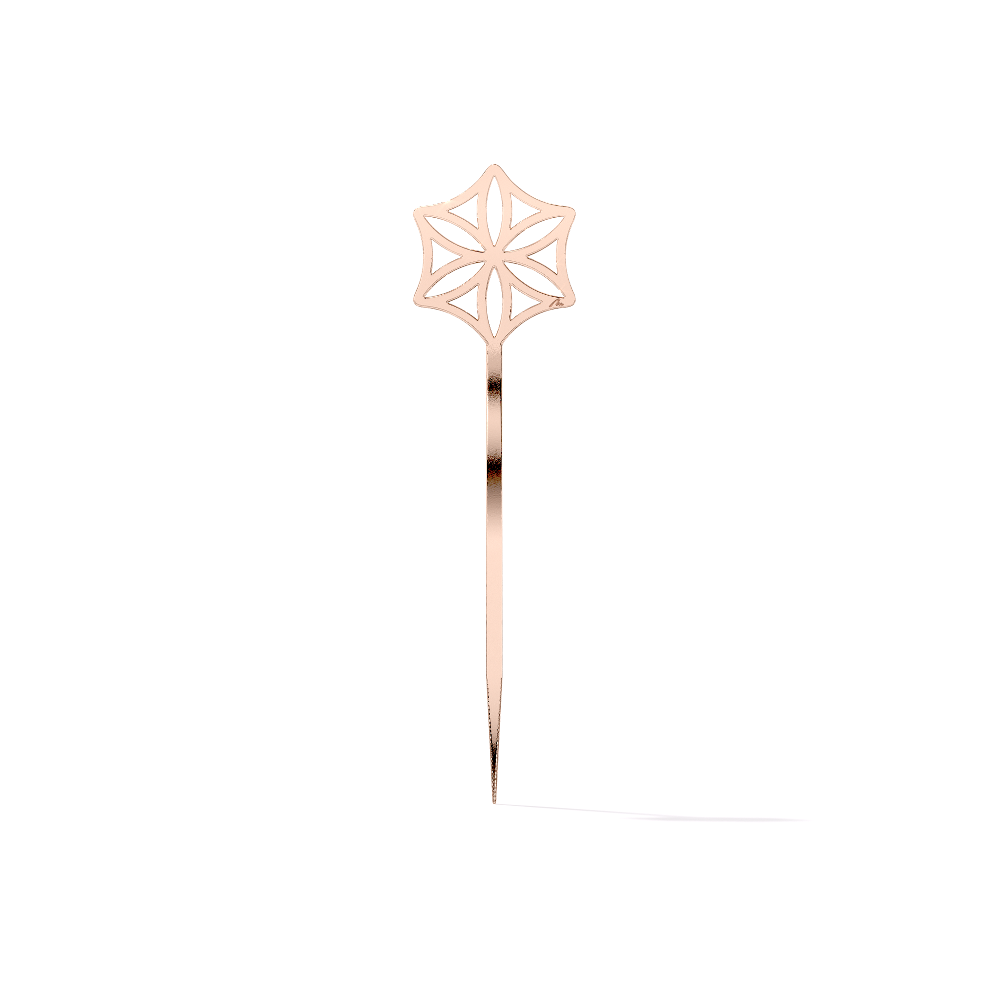 Semn de carte Rozeta, din alama placata cu aur roz