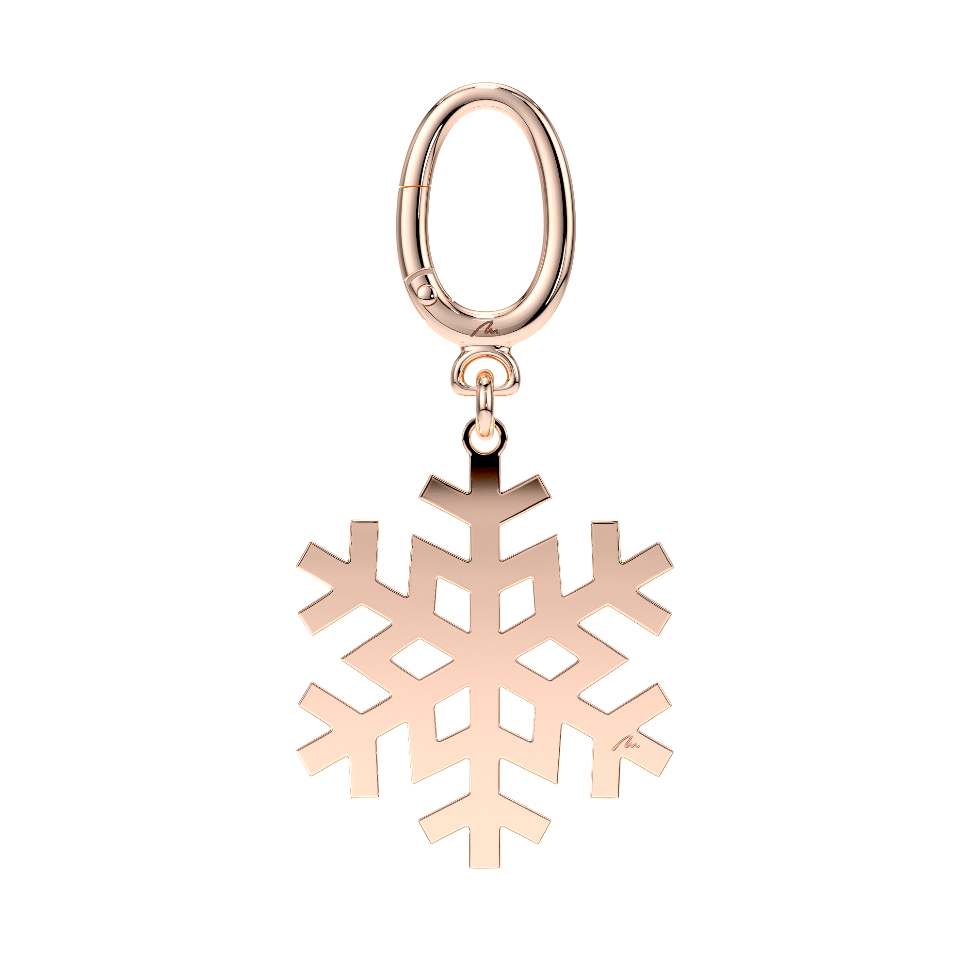 Rose gold plated brass Snowflake keychain