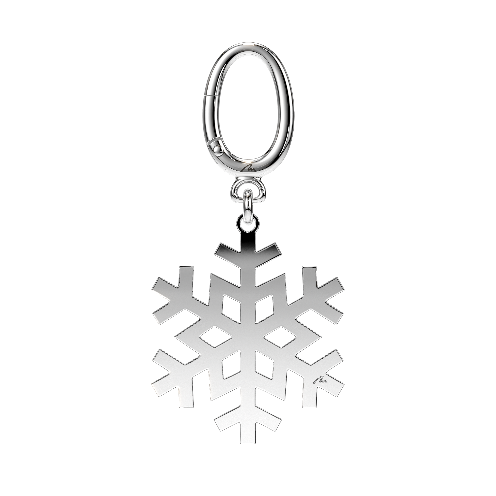 Palladium plated brass Snowflake keychain