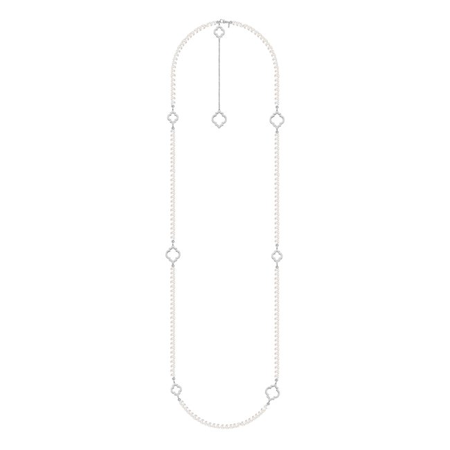 14 KT white gold 6 mm pearls Amina necklace