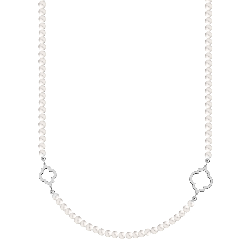 14 KT white gold 6 mm pearls Amina necklace