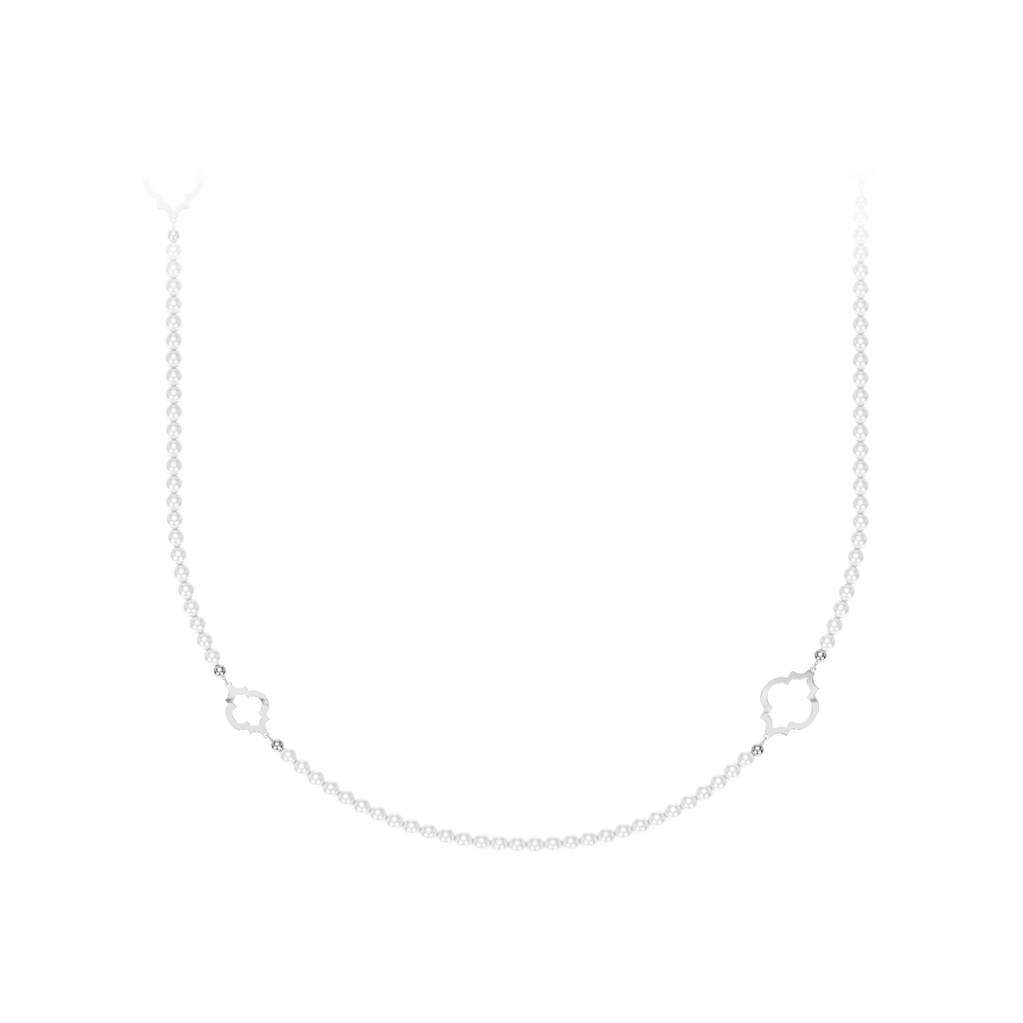 14 KT white gold 6 mm pearls Amina necklace