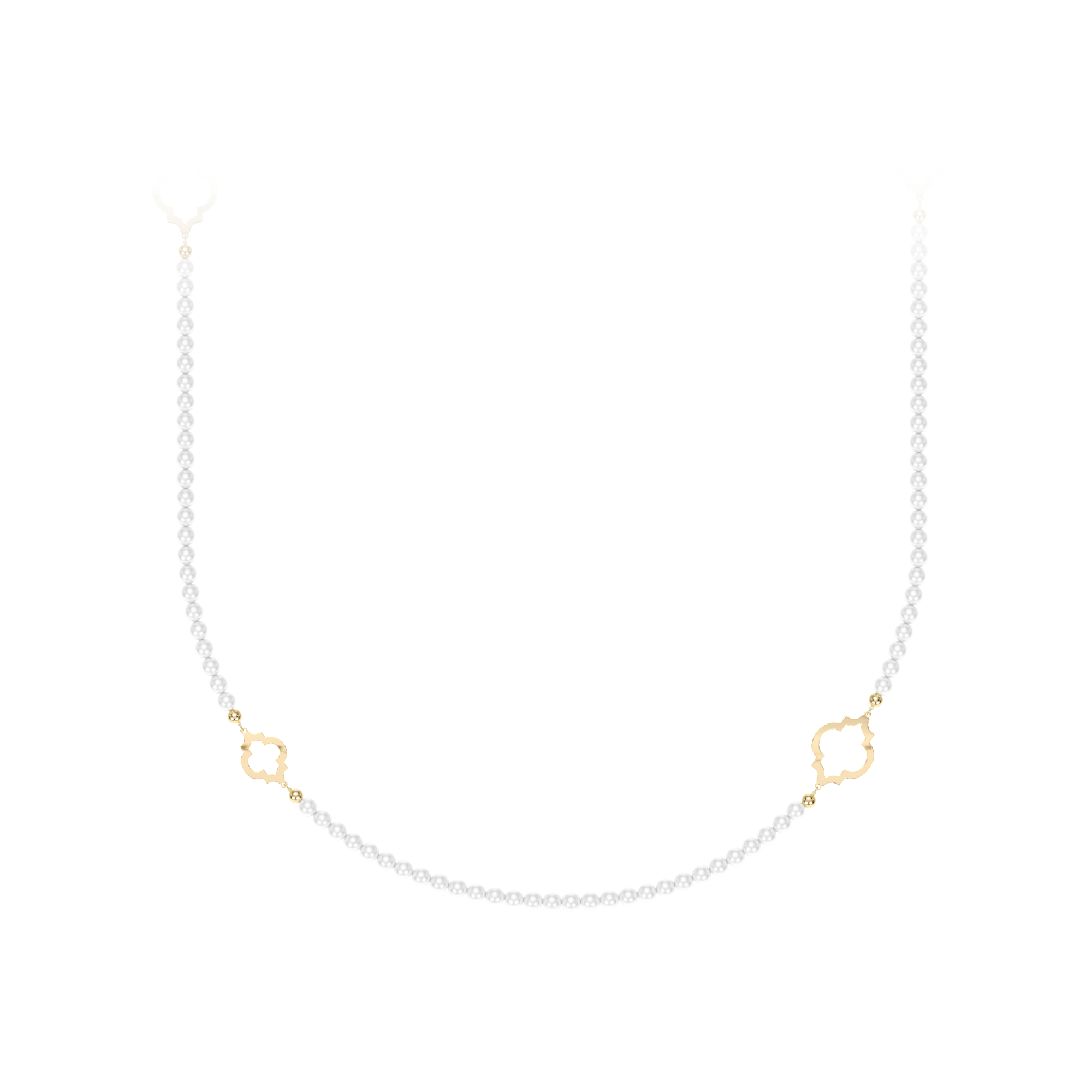 14 KT yellow gold 6 mm pearls Amina necklace