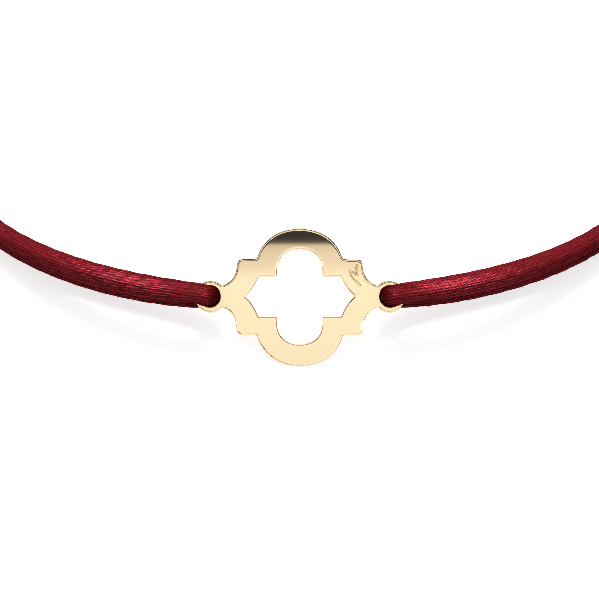 14 KT yellow gold Heart of Orient bracelet on string